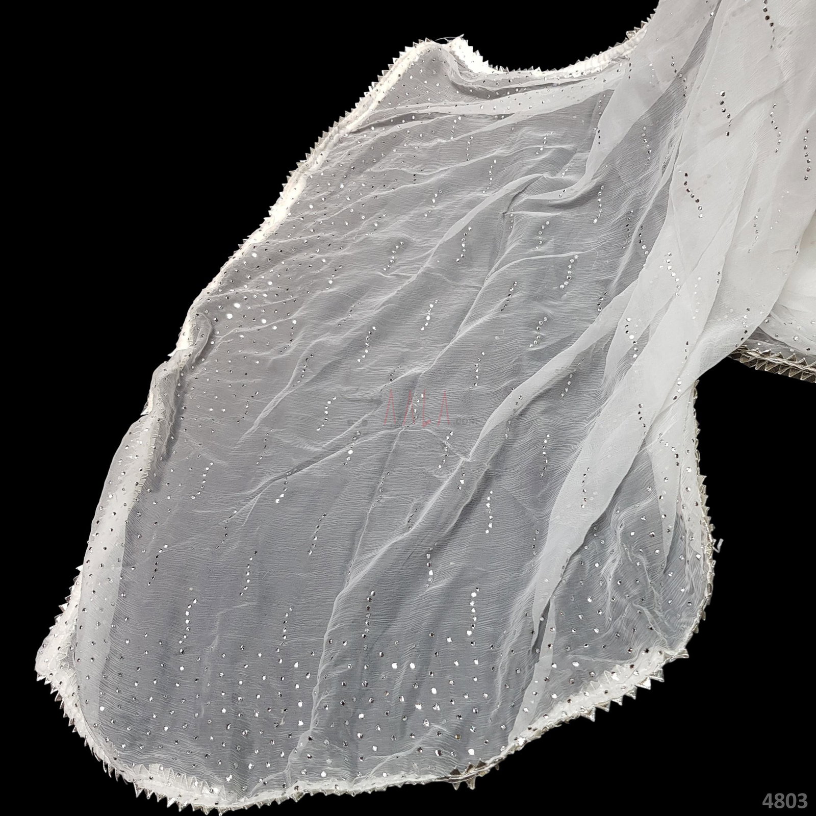Mukaish Chiffon Dupatta 42 Inches Dyeable 2.50 Metres 