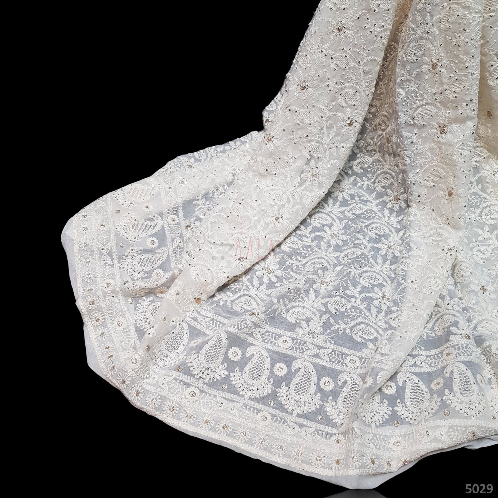 Embroidered Georgette 44 Inches Dyeable Per Metre 
