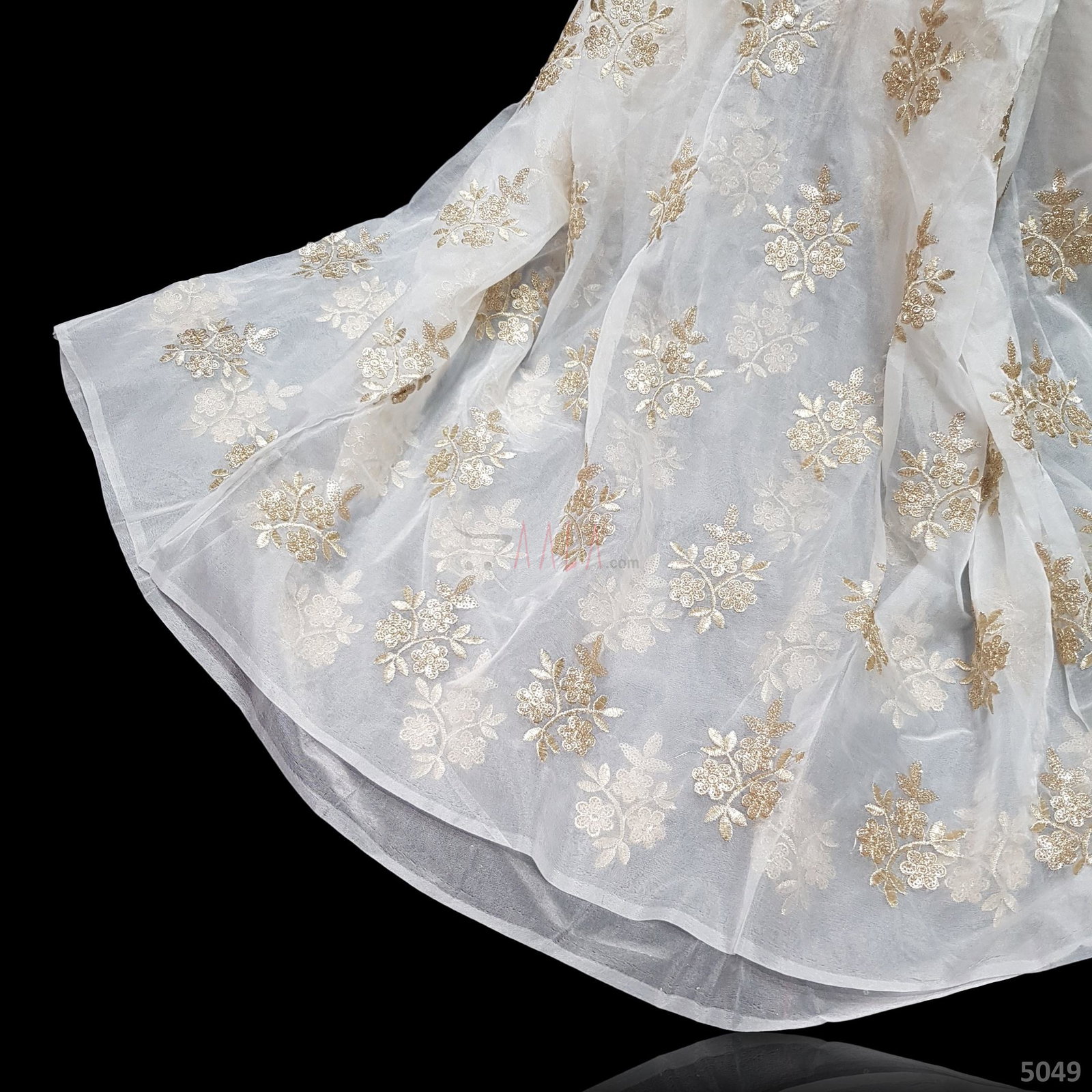 Embriodered Organza 44 Inches Dyeable Per Metre 