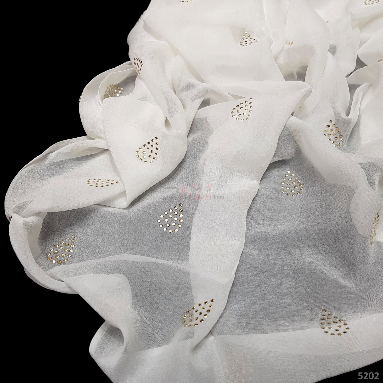 Machine Mukaish Georgette 44 Inches Dyeable Per Metre 