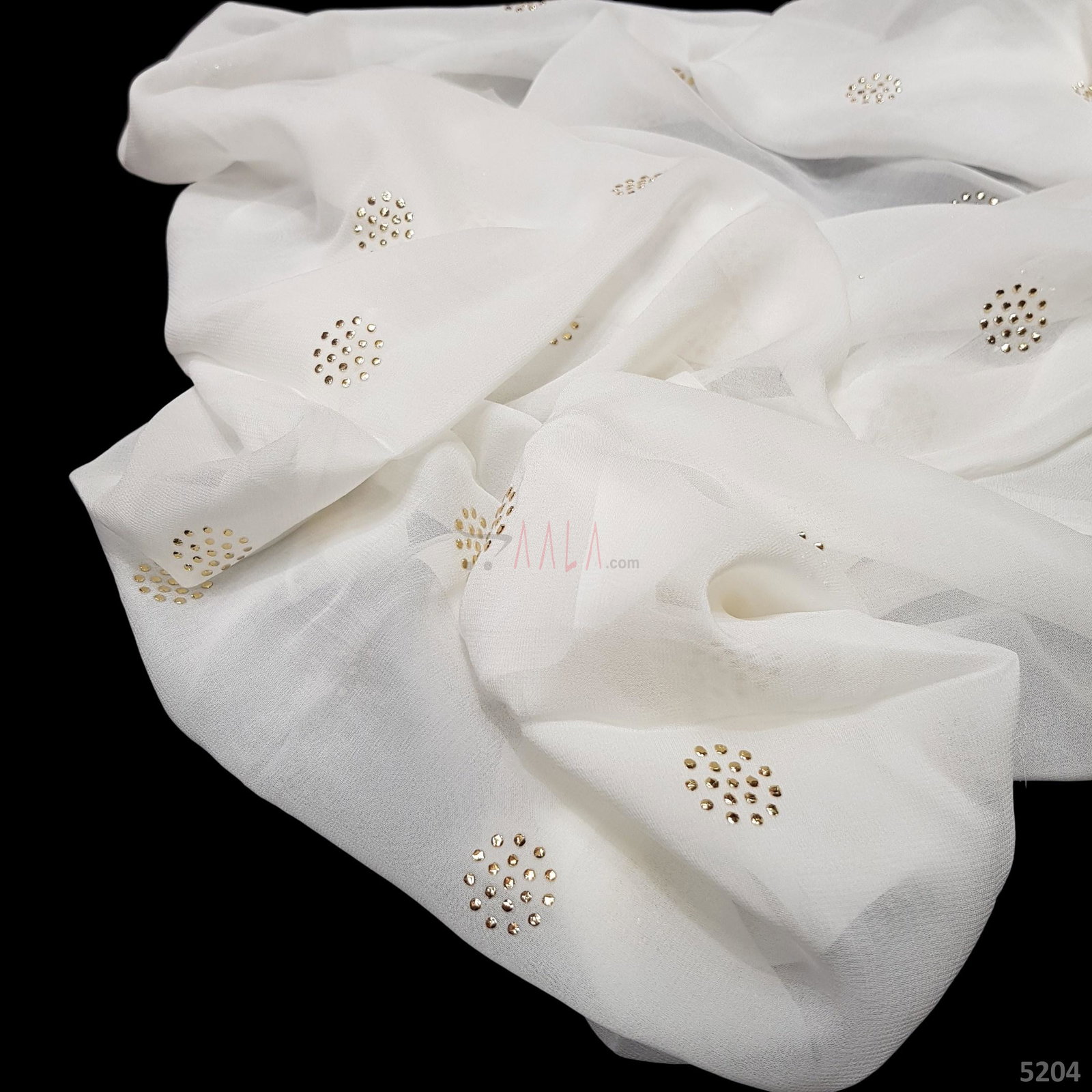 Machine Mukaish Georgette 44 Inches Dyeable Per Metre 