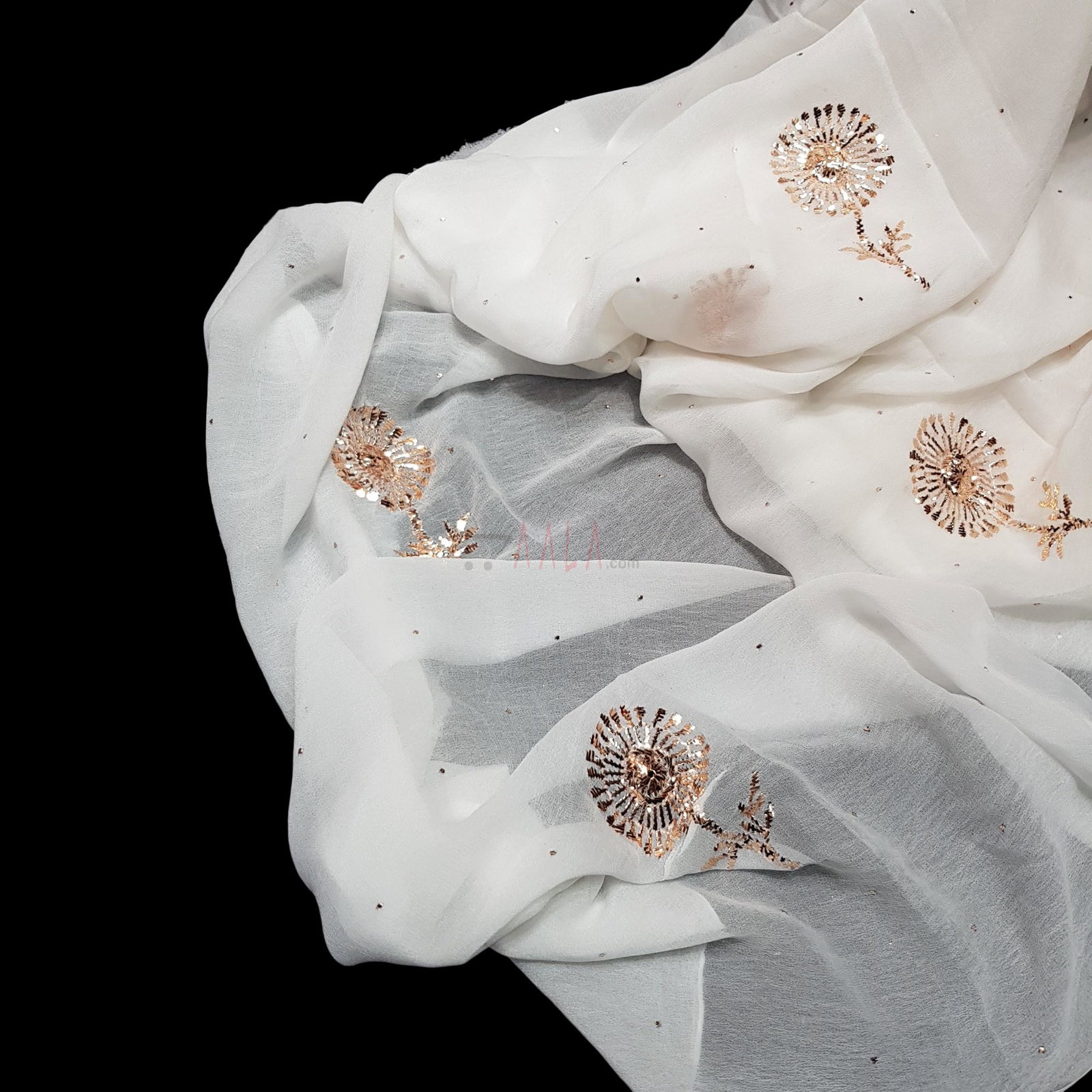 Mukaish Georgette Dupatta 44 Inches Dyeable 2.50 Metres 