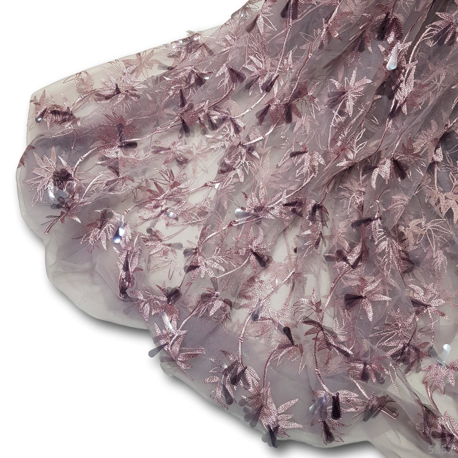 Embroidered Net 52+ Inches Dyed Per Metre 