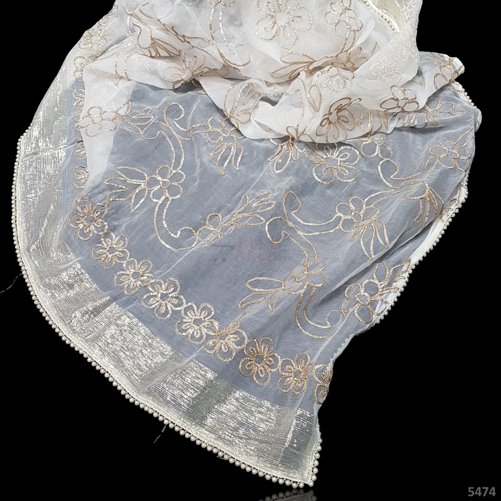 Gota Chiffon Dupatta 42 Inches Dyeable 2.50 Metres 