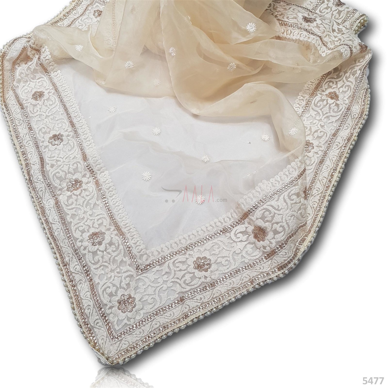 Embroidered Organza Dupatta 42 Inches Dyed 2.50 Metres #5477