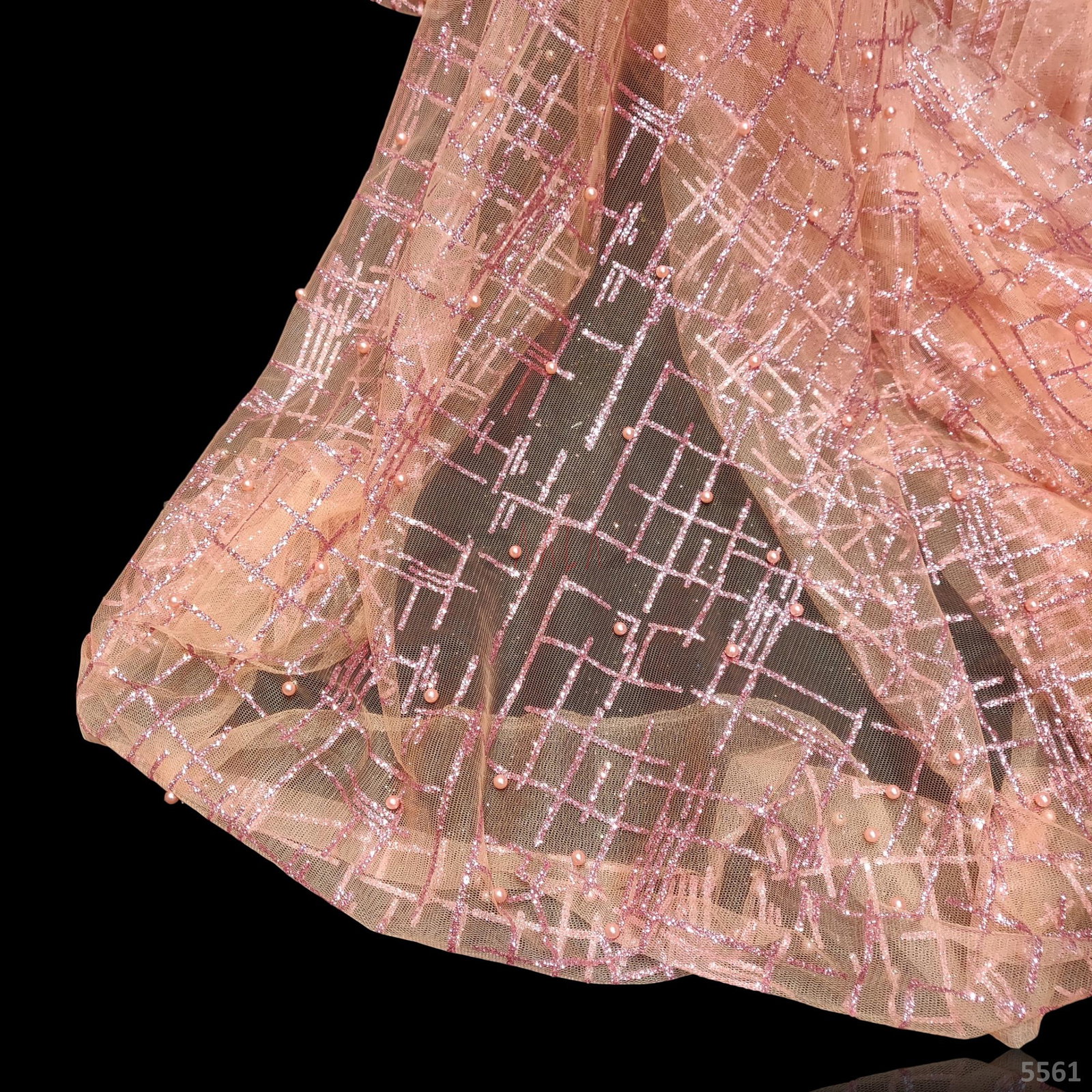 Pearl Sequins Tulle Net 55 Inches 