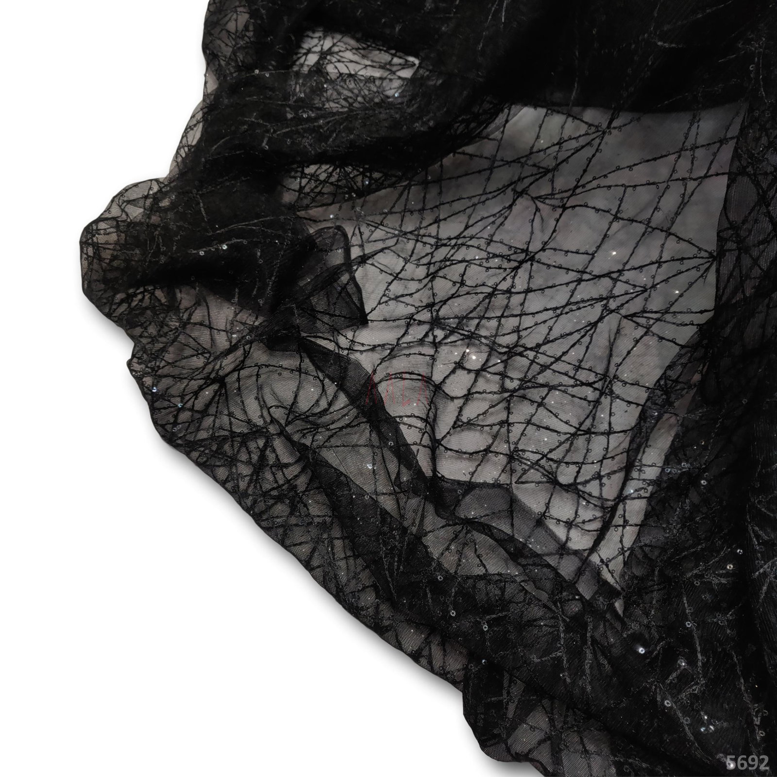 Embroidered Net 52+ Inches Dyed Per Metre 
