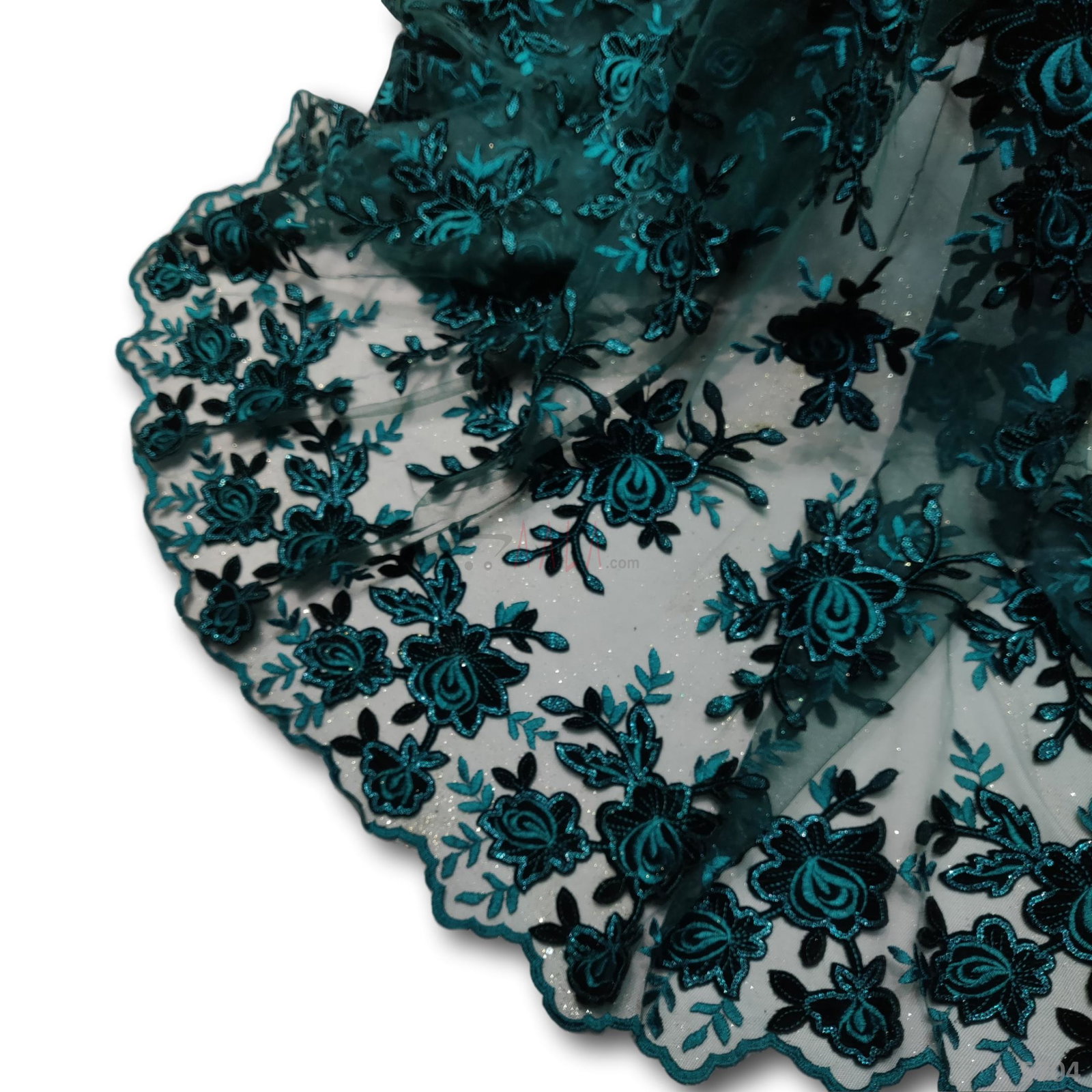 Embroidered Net 52+ Inches Dyed Per Metre 