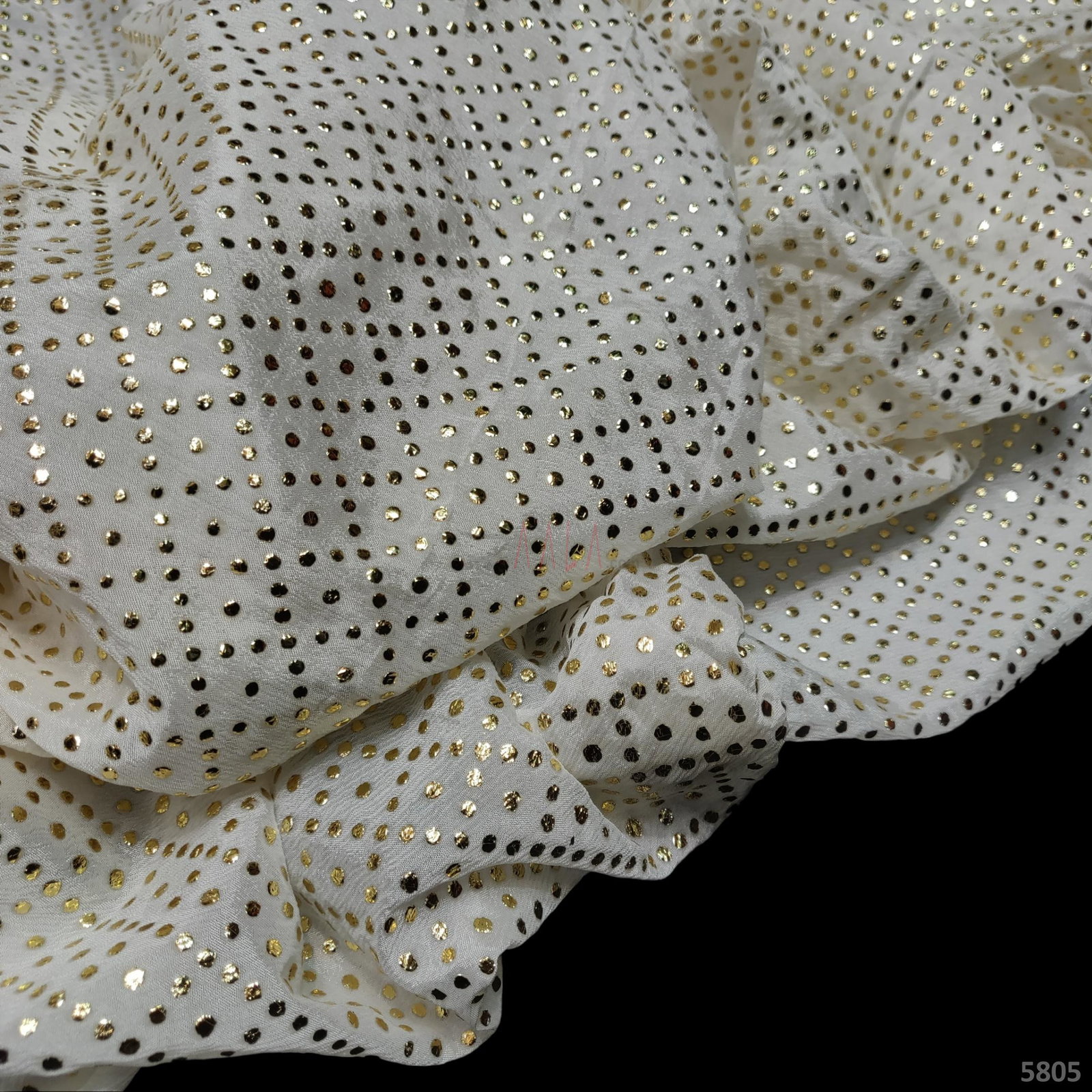 Machine Mukaish Georgette 44 Inches Dyeable Per Metre 