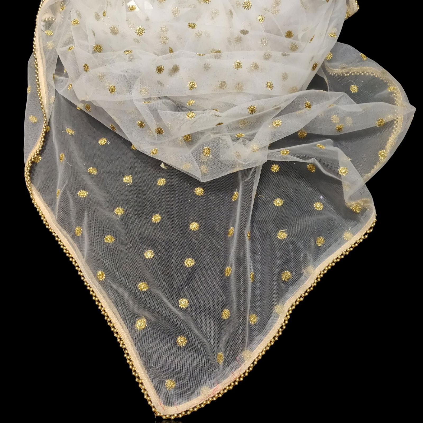 Lace Booty Net Dupatta 44 Inches DYEABLE 2.50 Metres #5808