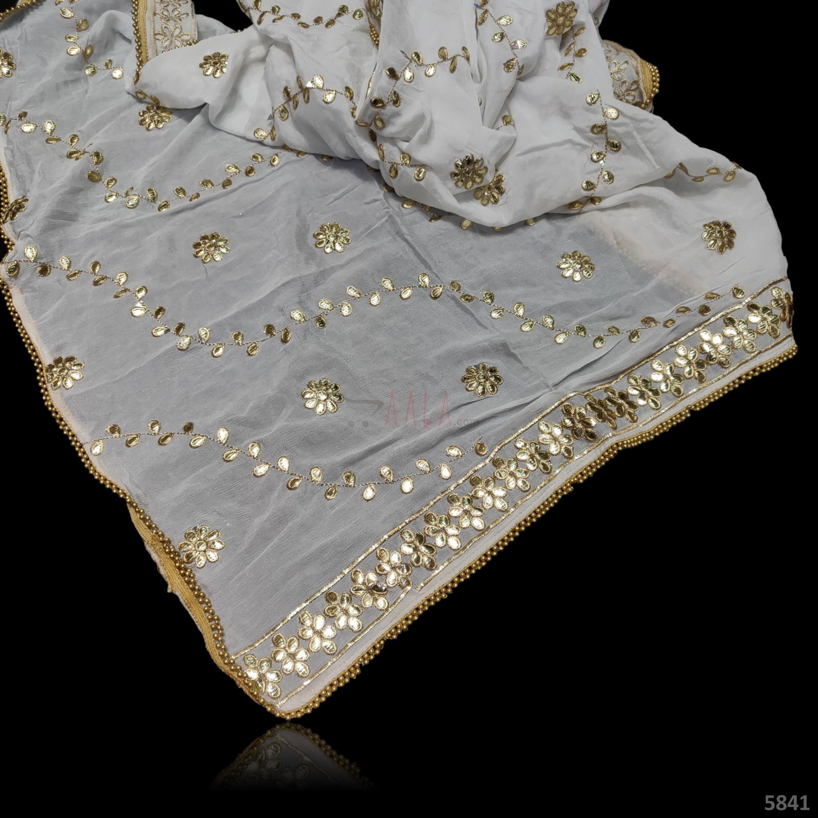 Embroidered Chinon Dupatta 44 Inches Dyeable 2.50 Metres 