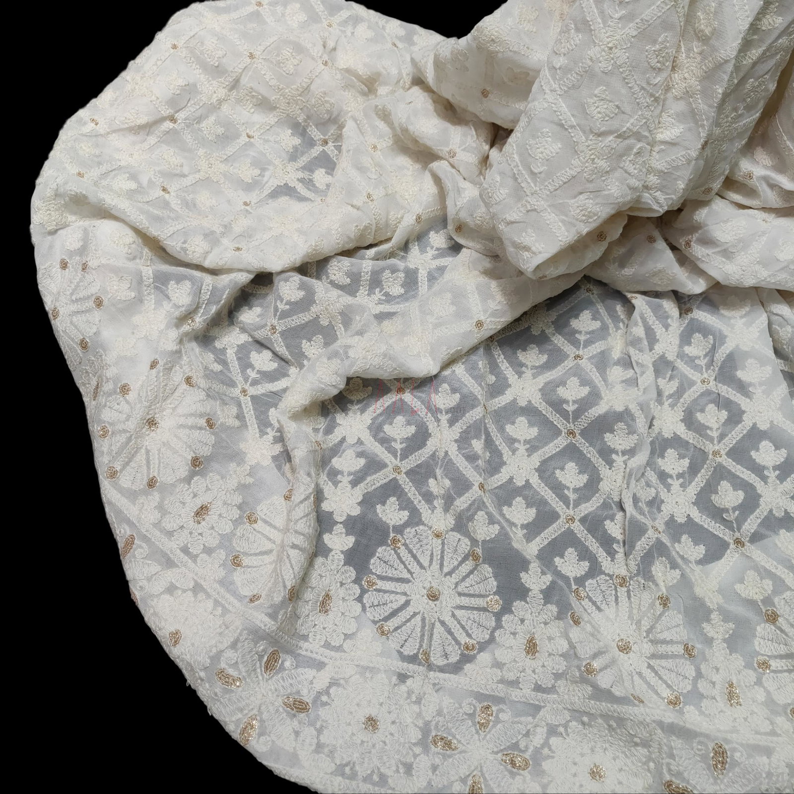 Lucknowi Chicken Georgette 52+ Inches Dyeable Per Metre 