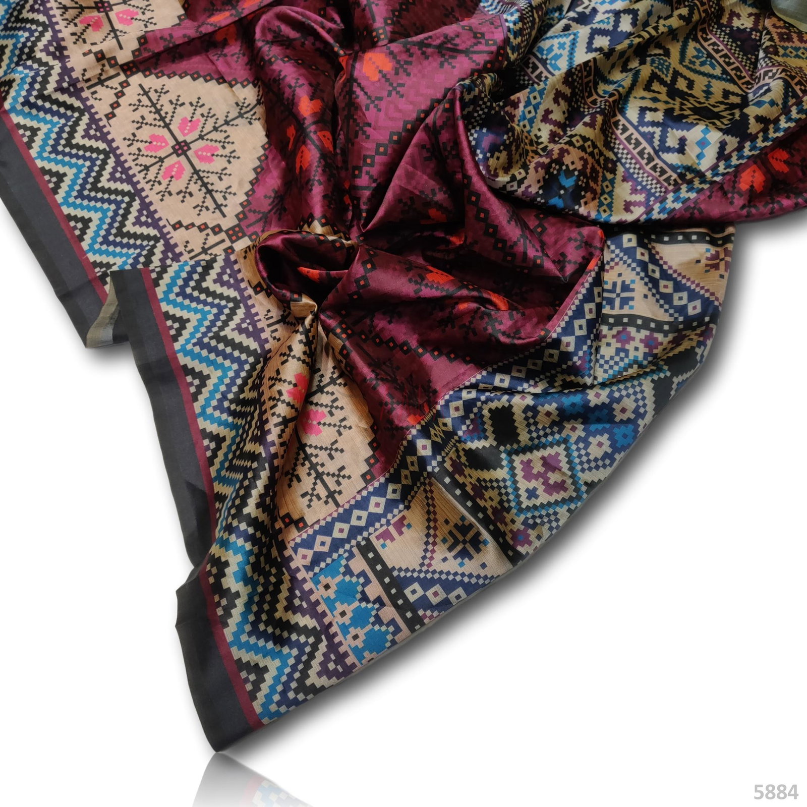 Printed Bamboo Silk Dupatta 42 Inches 2.25 Metres 