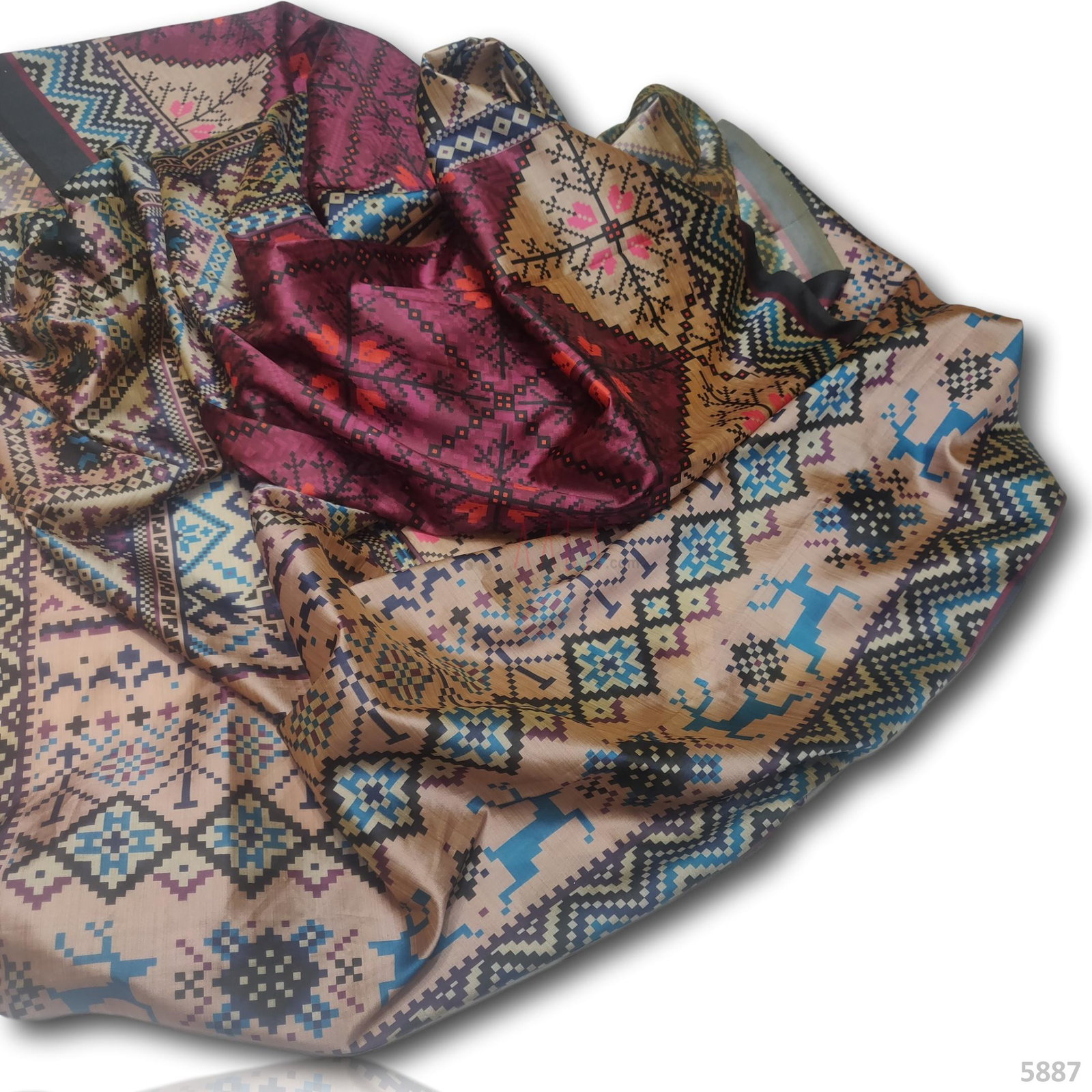 Printed Bamboo Silk Dupatta 42 Inches 2.25 Metres 
