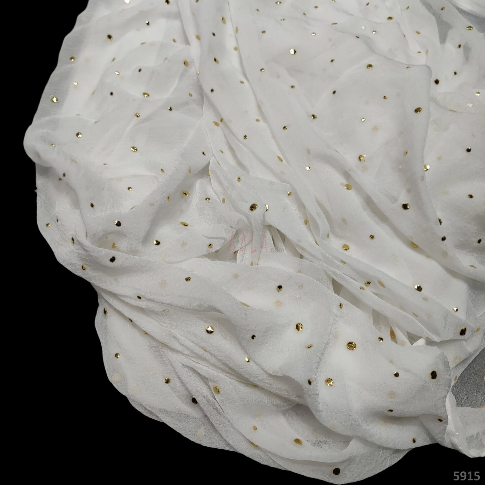 Machine Mukaish Chiffon 44 Inches Dyeable Per Metre 