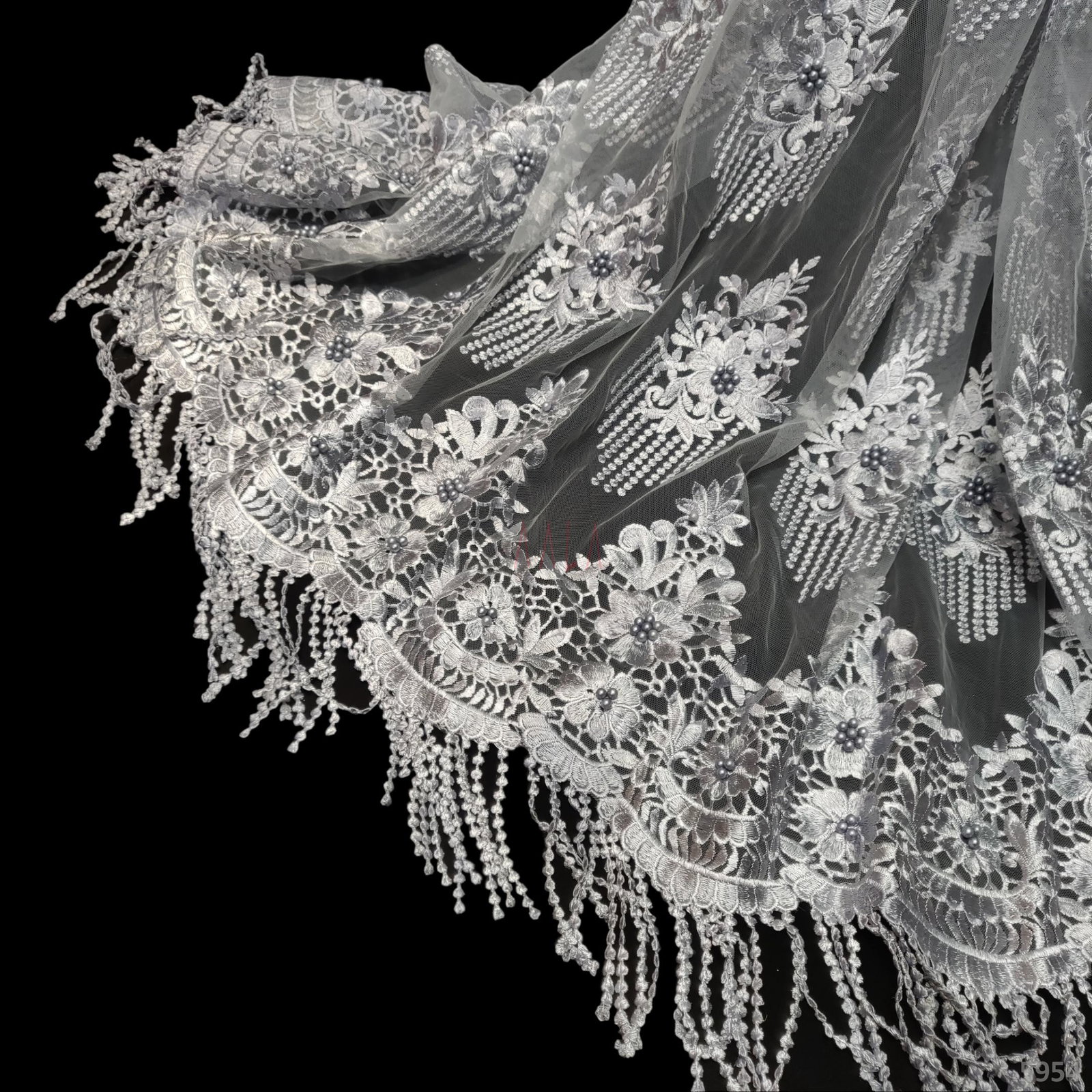 Embrioidered Tulle Net 52 Inches Dyed Per Metre 
