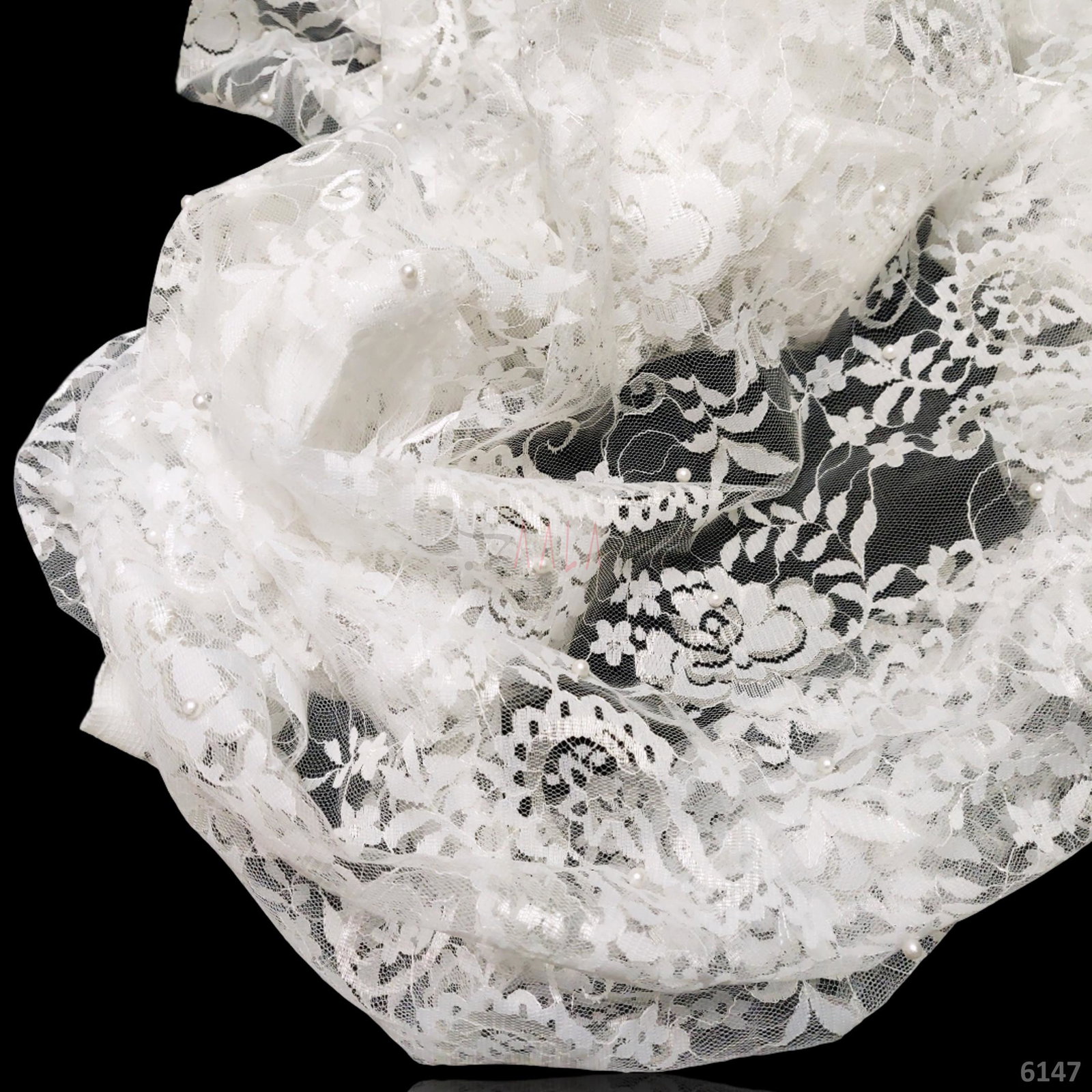 Pearl Lace Net 42 Inches Dyeable Per Metre 