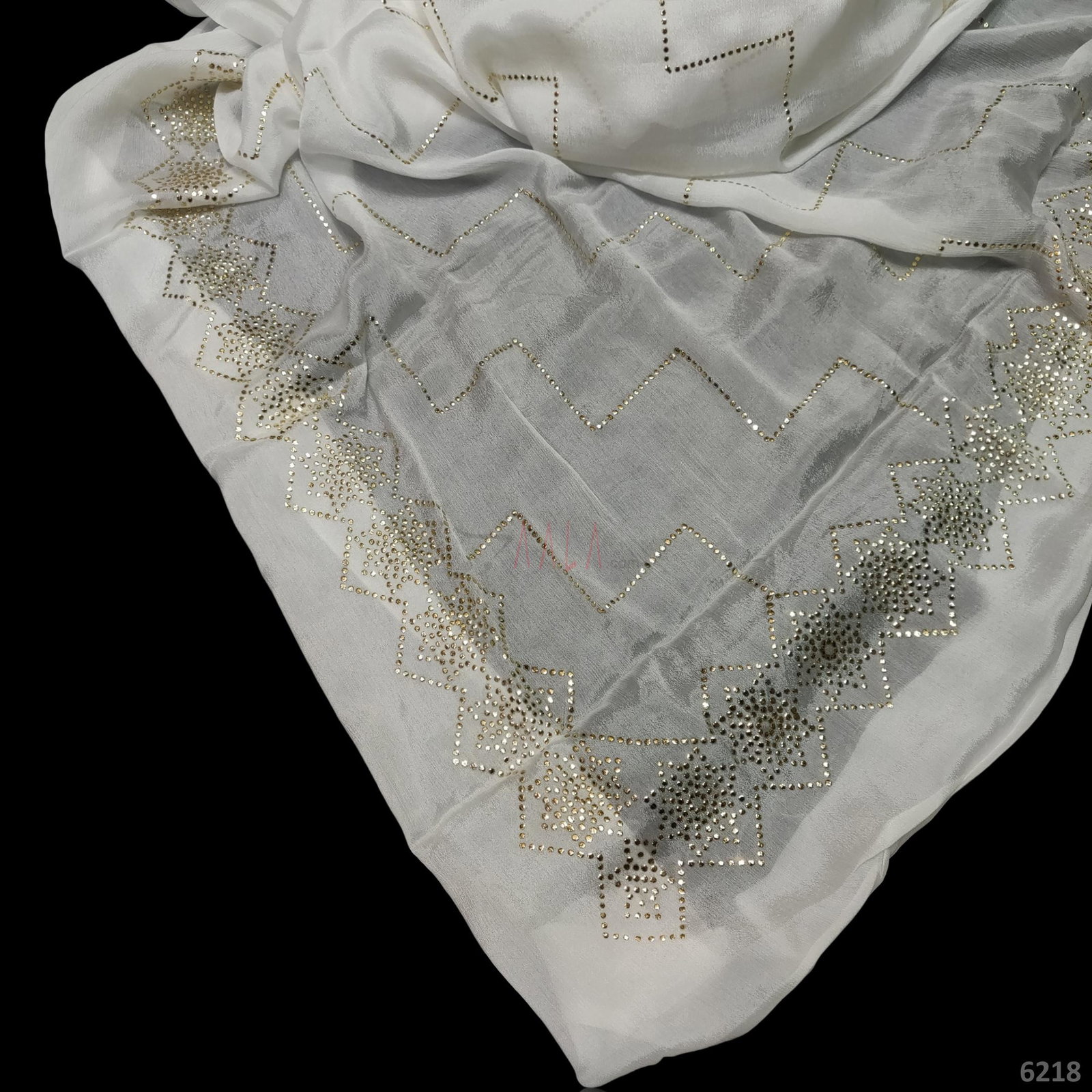 Mukaish Chinon Dupatta 42 Inches Dyeable 2.25 Metres 