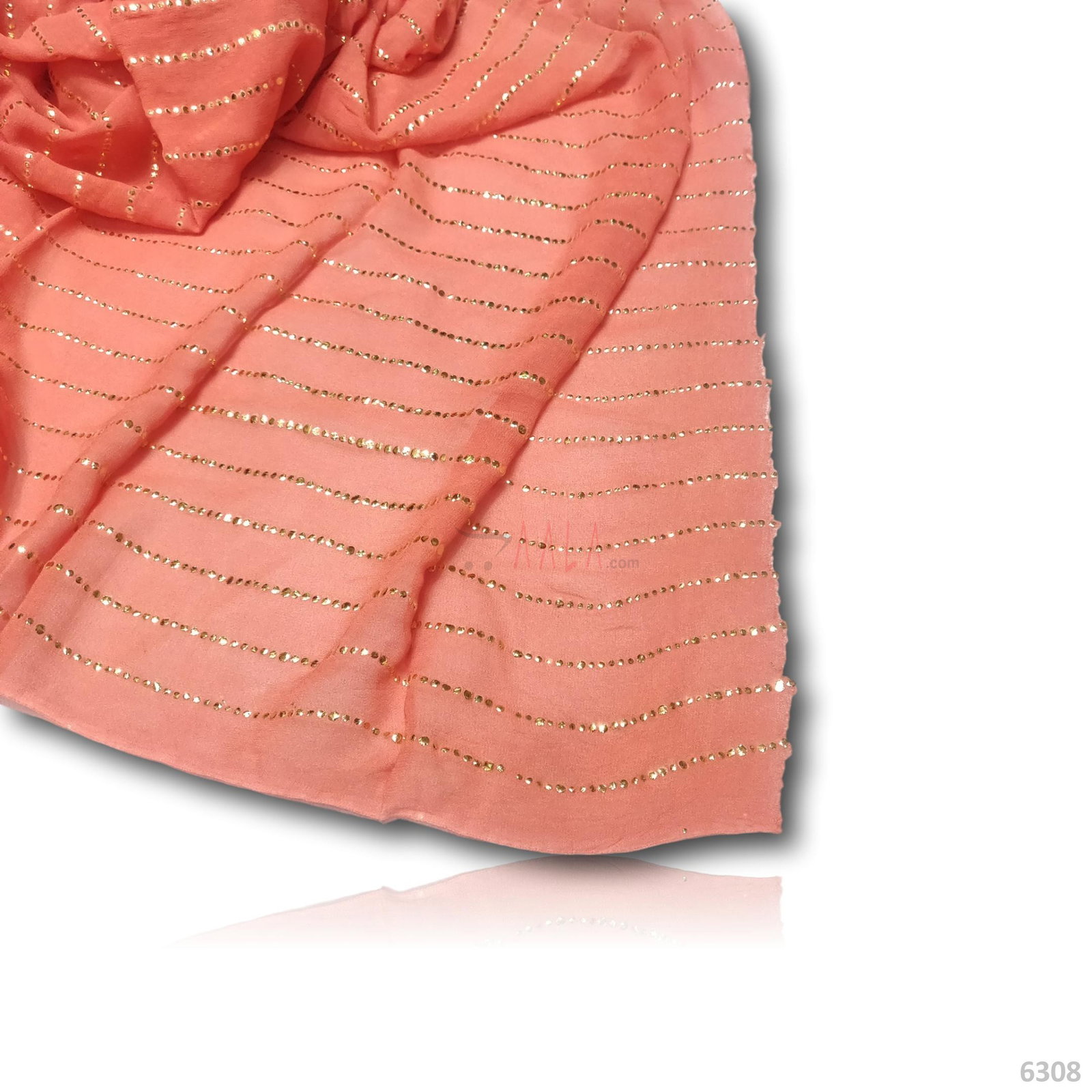 Machine Mukaish Georgette 44 Inches Dyed Per Metre 