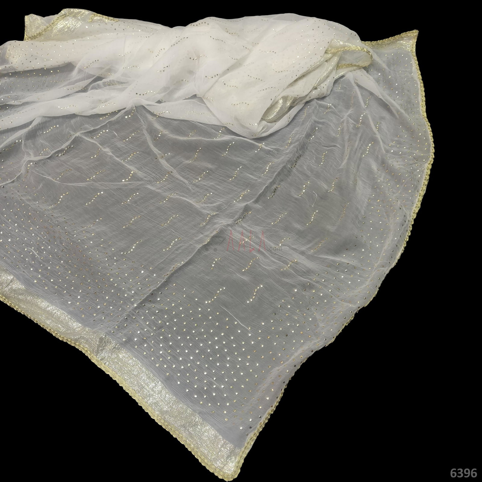 Machine-Mukaish Chiffon Viscose Dupatta-40-Inches DYEABLE 2.50-Metres 