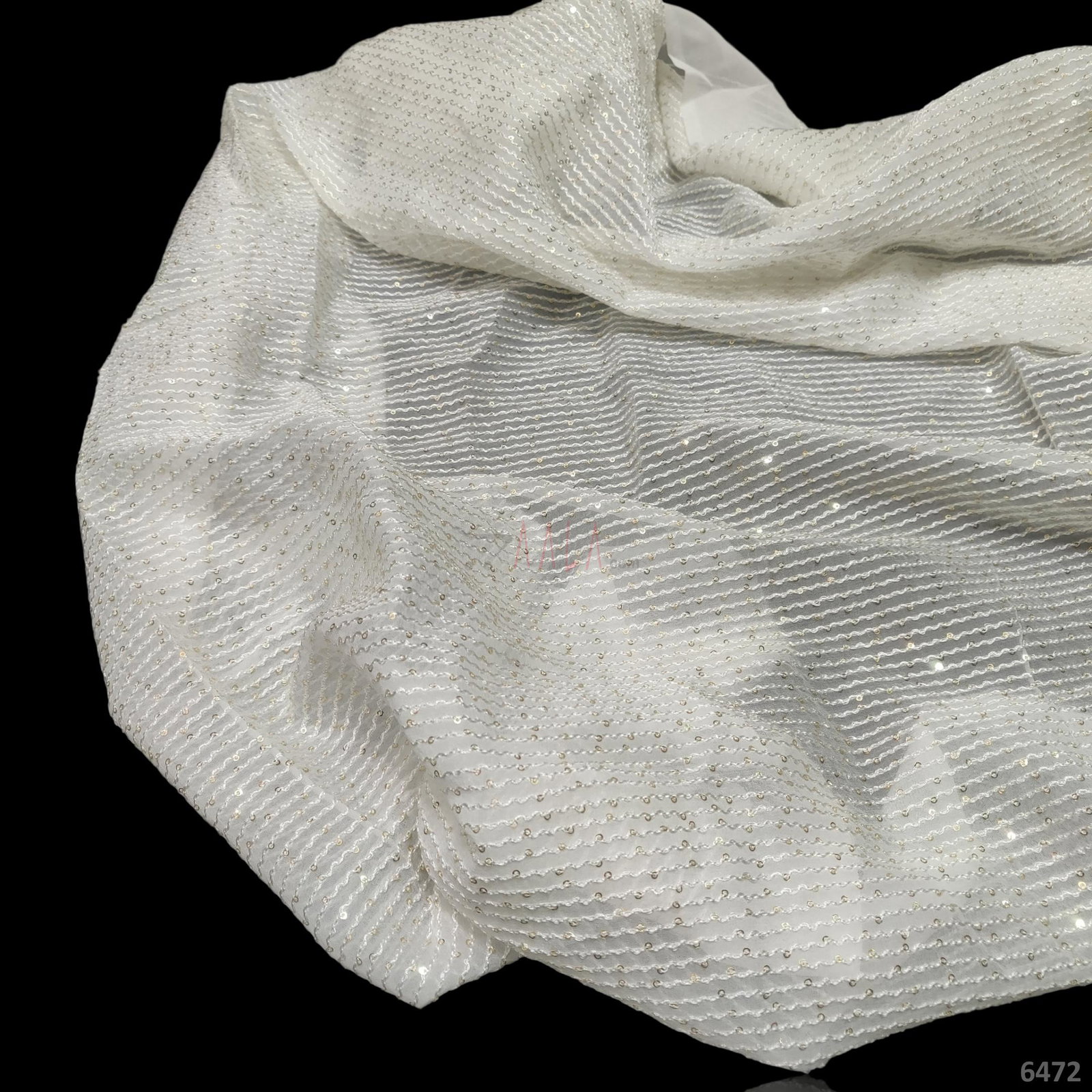 Embroidered Georgette Viscose 44-Inches DYEABLE Per-Metre 
