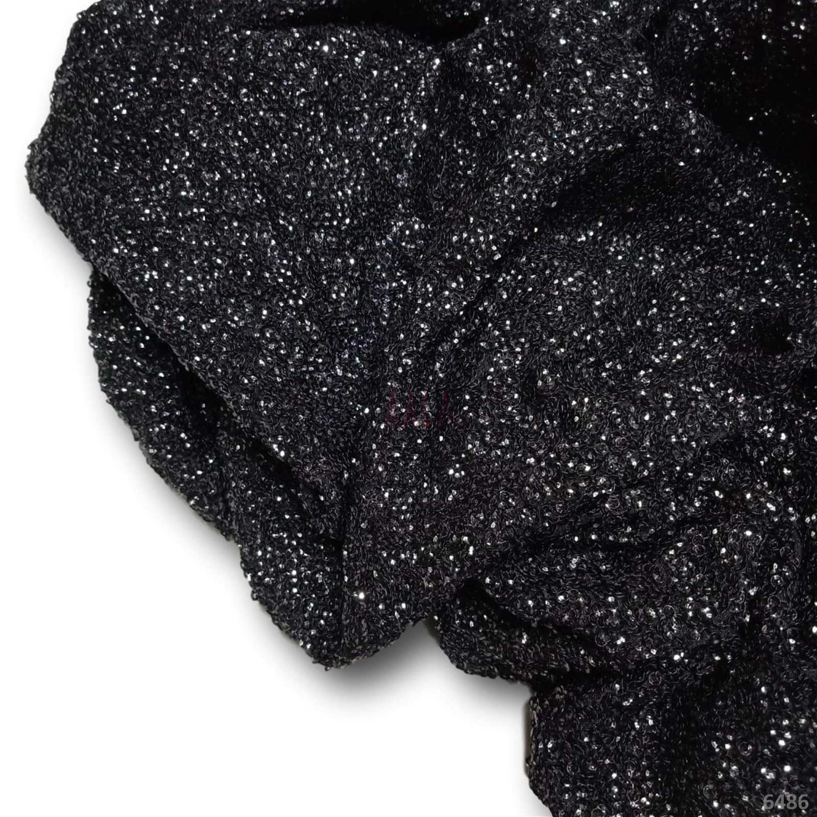Overlap-Sequins Georgette Poly-ester 44-Inches BLACK Per-Metre #6486