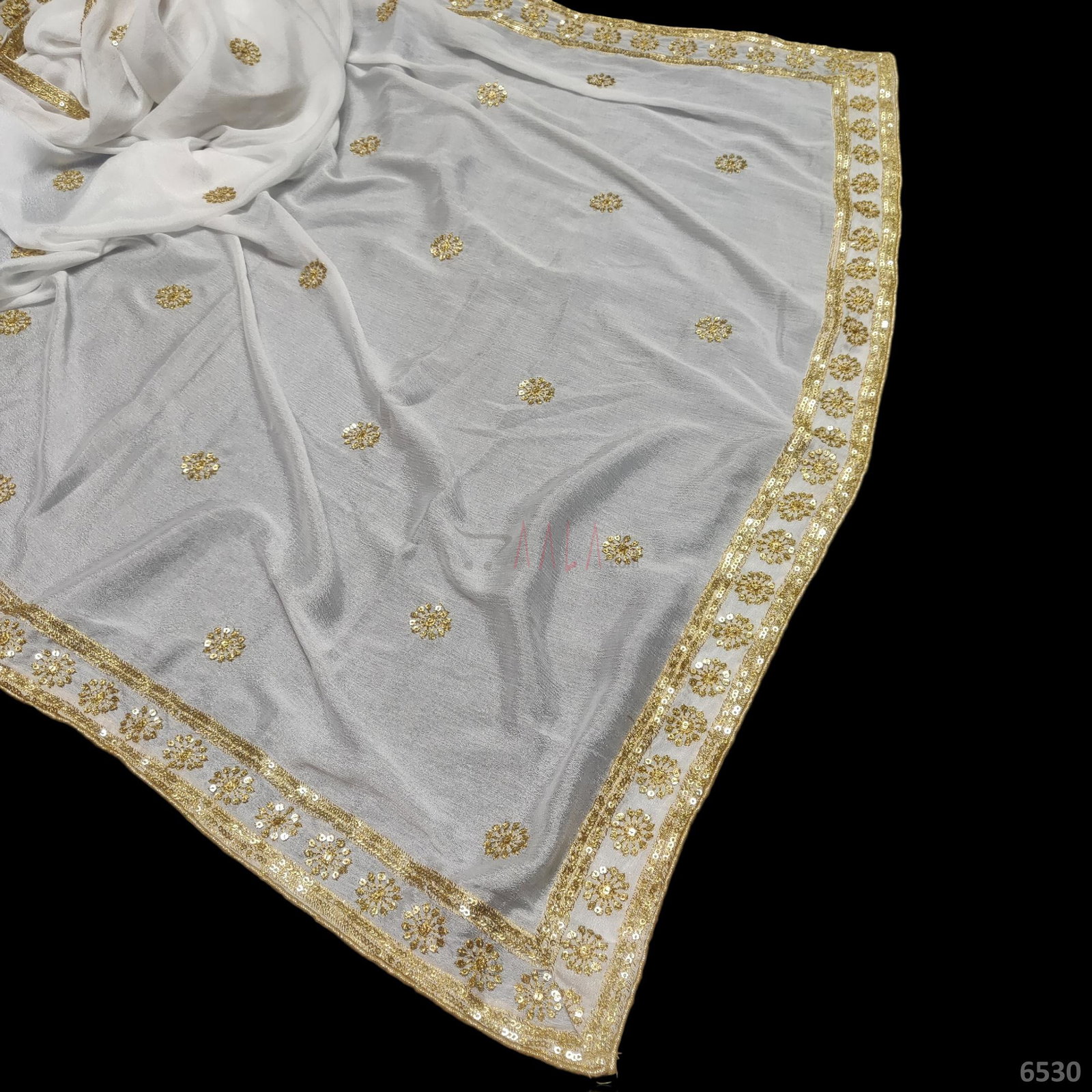 Booty Chinon Viscose Dupatta-40-Inches DYEABLE 2.50-Metres 