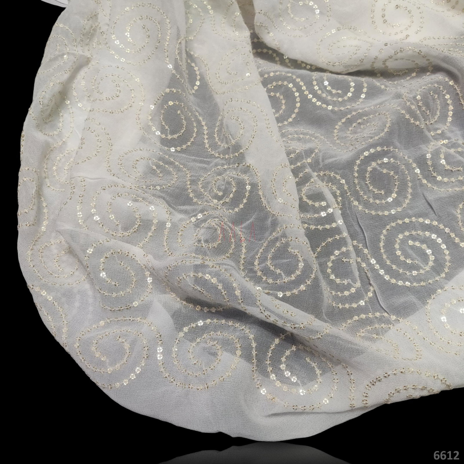 Embroidered Georgette Viscose 44-Inches Dyeable Per-Metre 