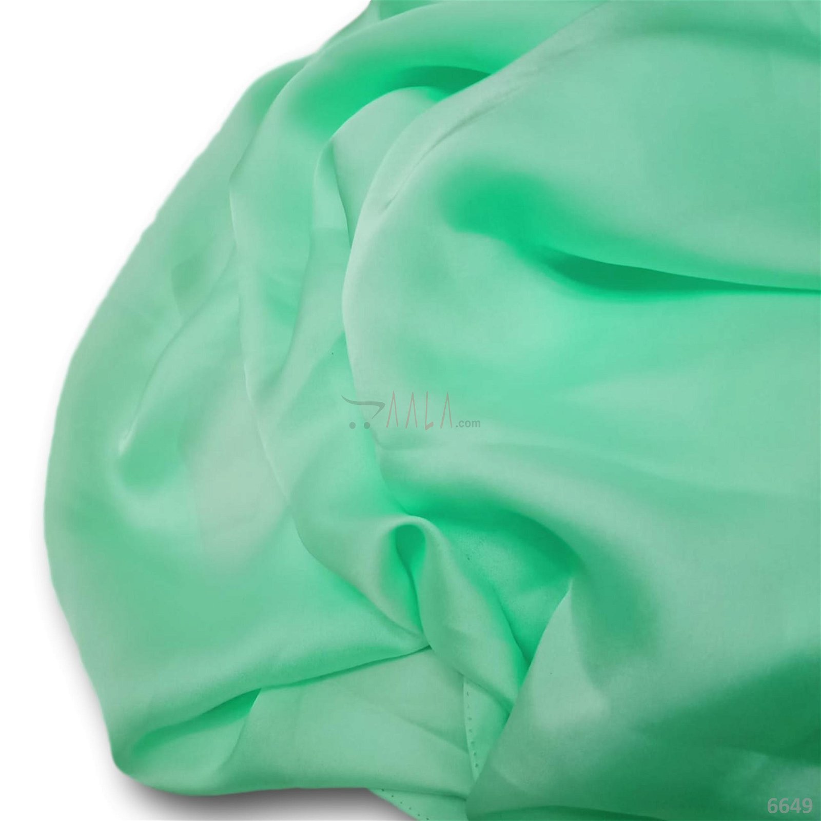 Silky Satin-Georgette Poly-ester 44-Inches GREEN Per-Metre #6649