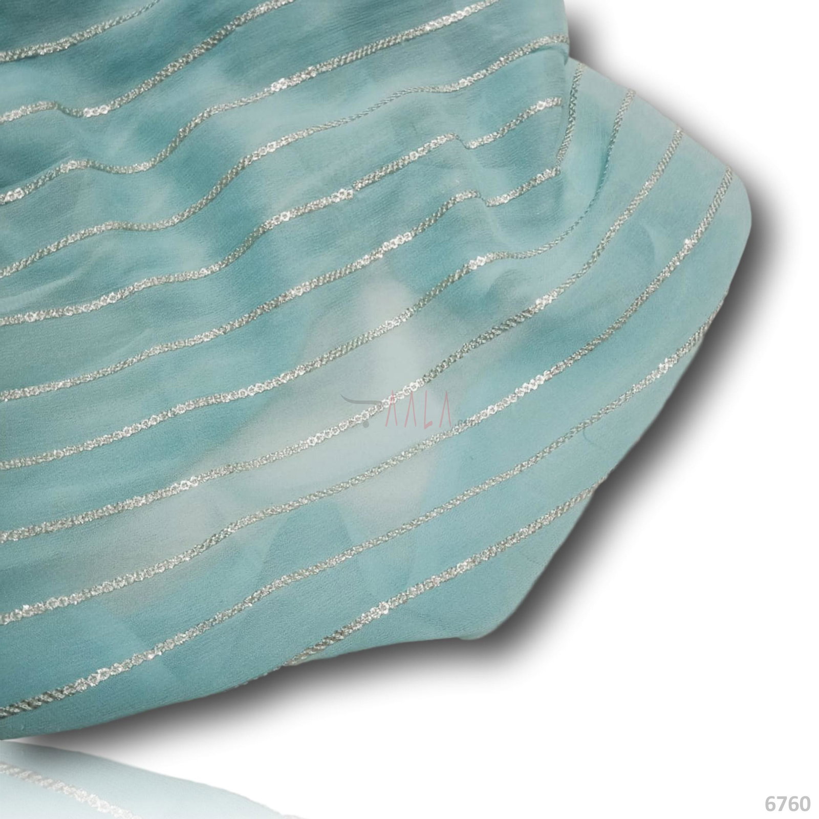 Sequins Georgette Viscose 44-Inches BLUE Per-Metre 