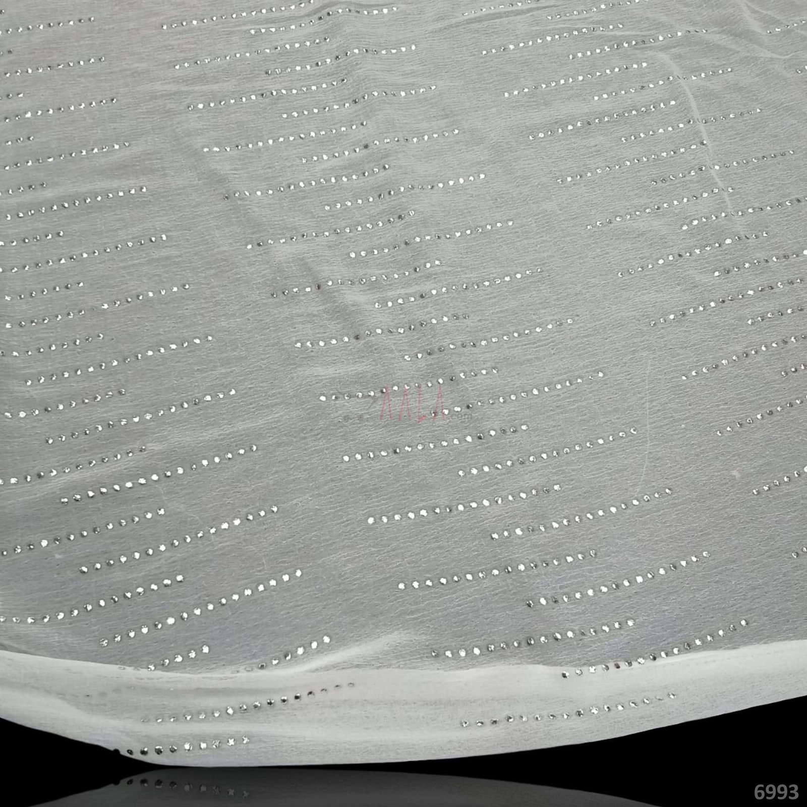 Machine-Mukaish Chiffon Nylon 44-Inches DYEABLE Per-Metre 