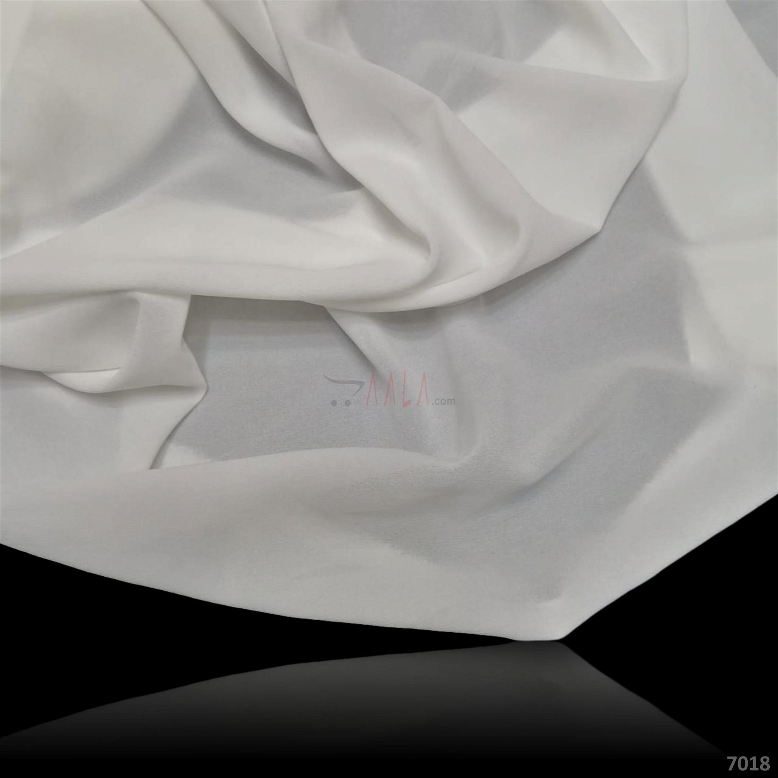 Double Double-Georgette Poly-ester 58-Inches WHITE Per-Metre #7018