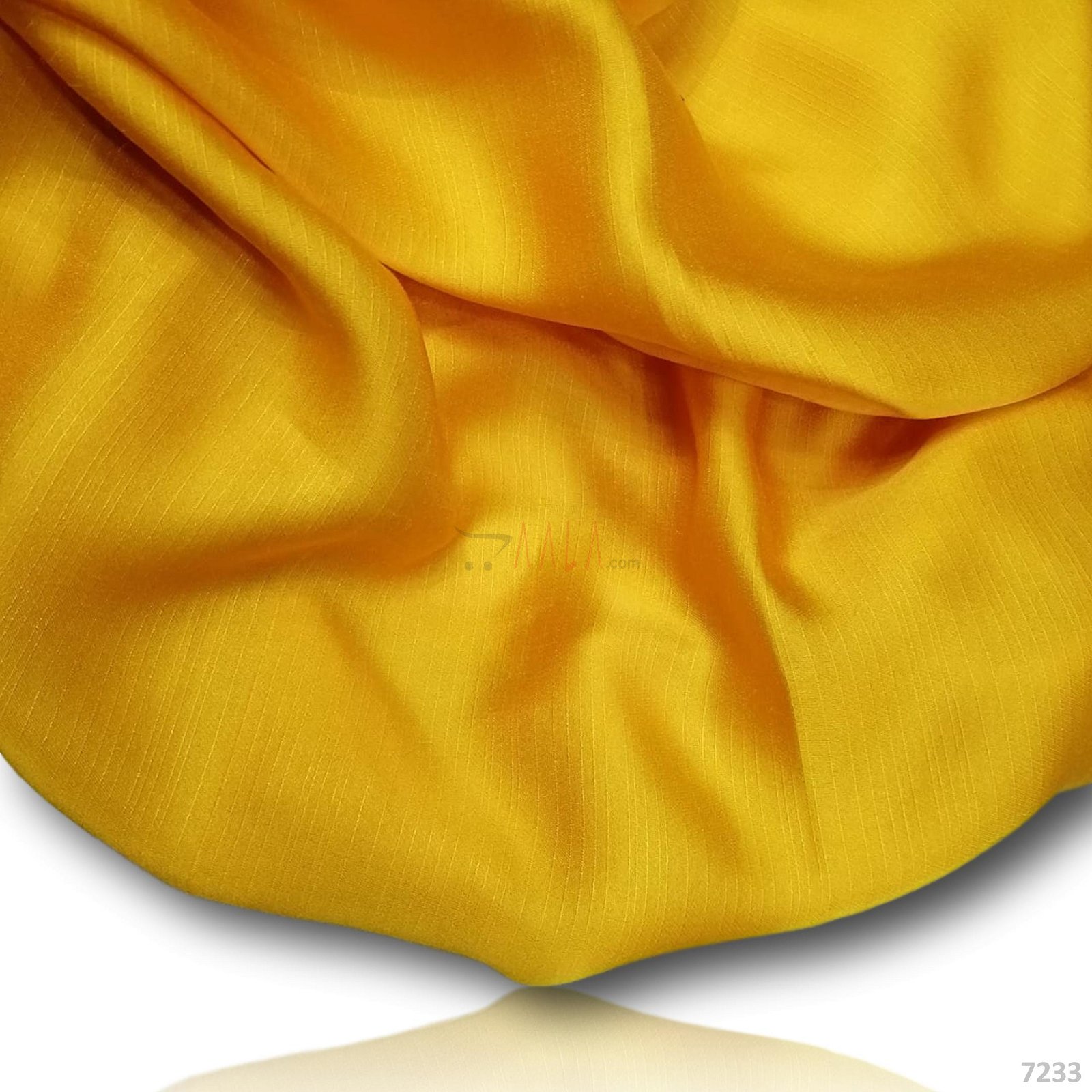 Crunchy Silk Poly-ester 44-Inches YELLOW Per-Metre #7233