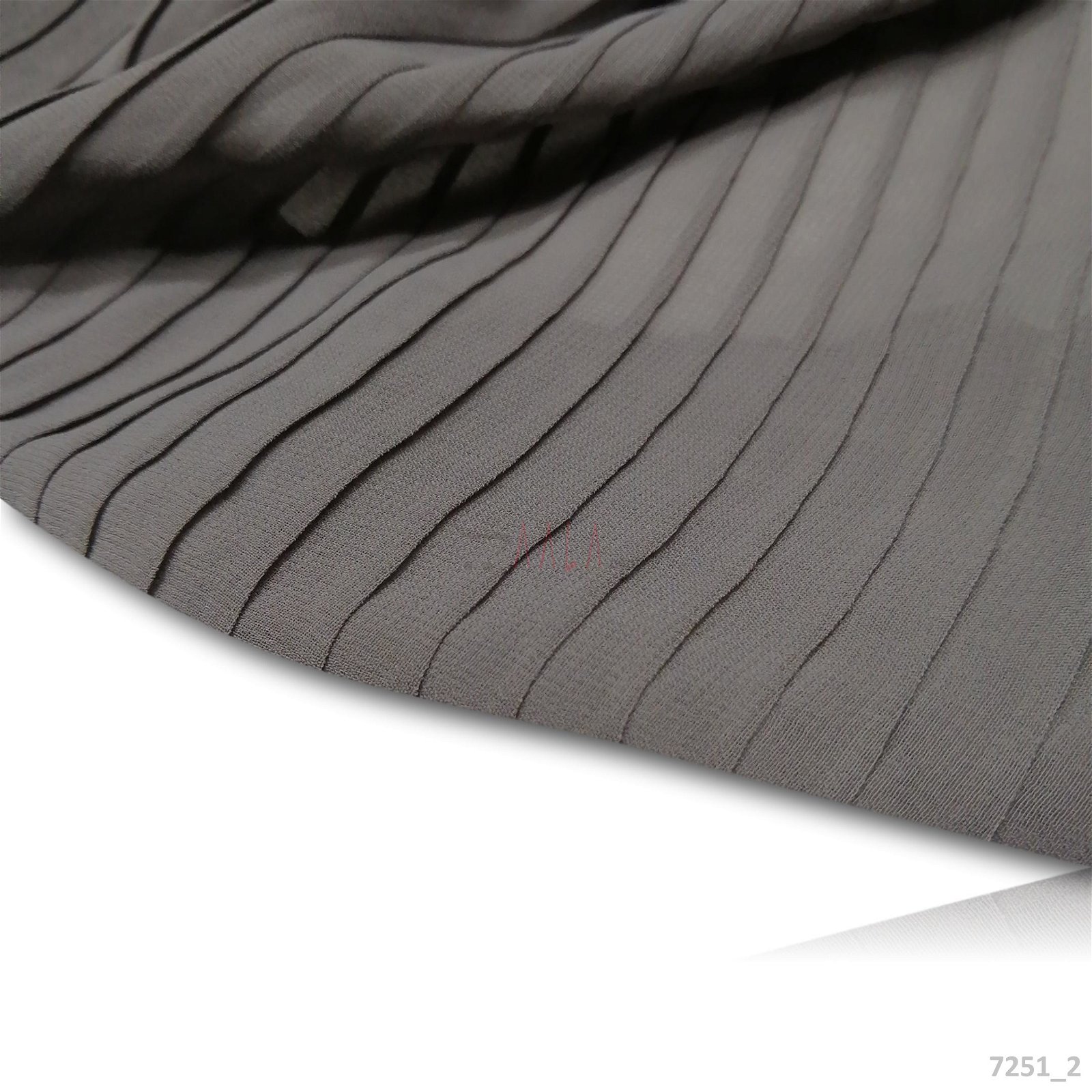 Pleated Georgette Poly-ester 44-Inches GREY Per-Metre #7251