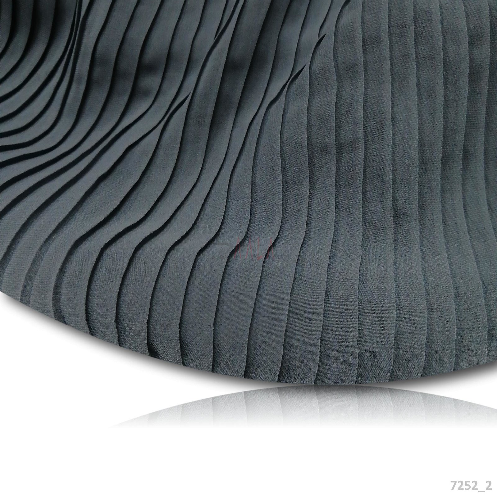 Pleated Georgette Poly-ester 44-Inches GREY Per-Metre #7252