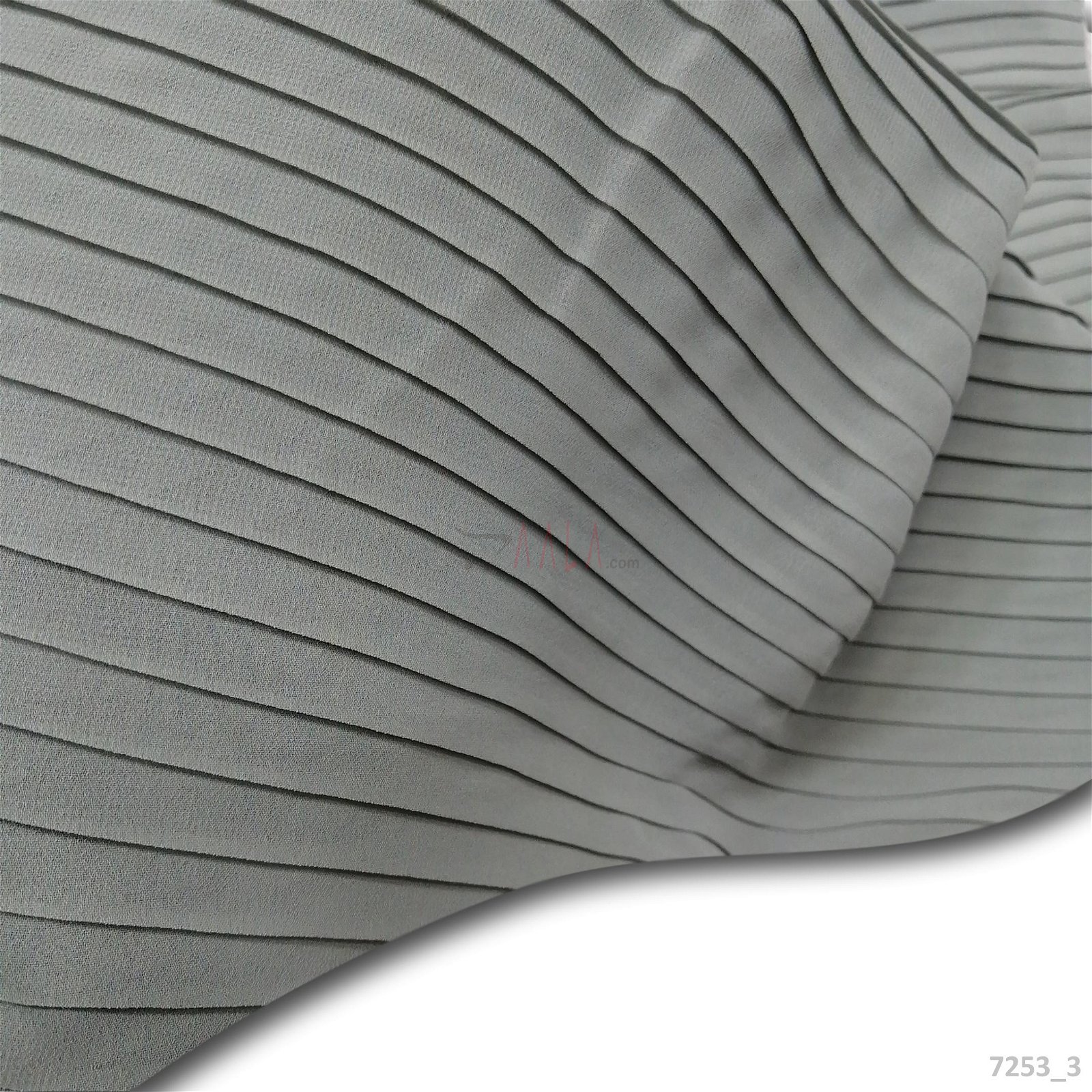 Pleated Georgette Poly-ester 44-Inches GREY Per-Metre #7253