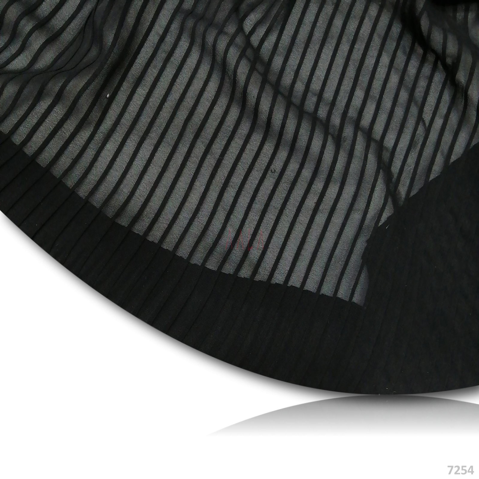 Pleated Georgette Blend 44-Inches BLACK Per-Metre 