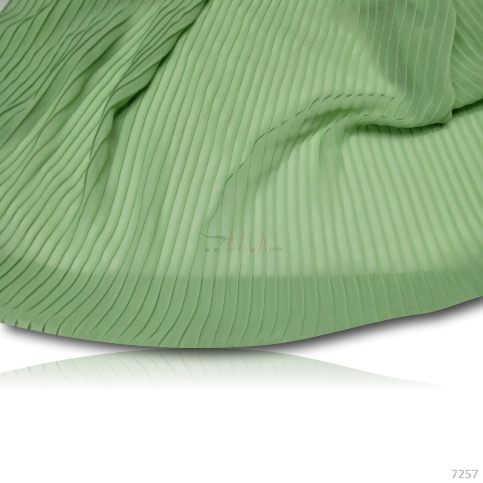 Pleated Georgette Poly-ester 44-Inches GREEN Per-Metre #7257