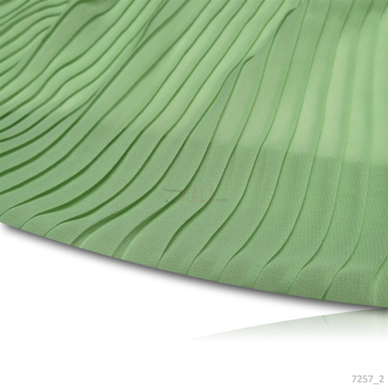 Pleated Georgette Poly-ester 44-Inches GREEN Per-Metre #7257