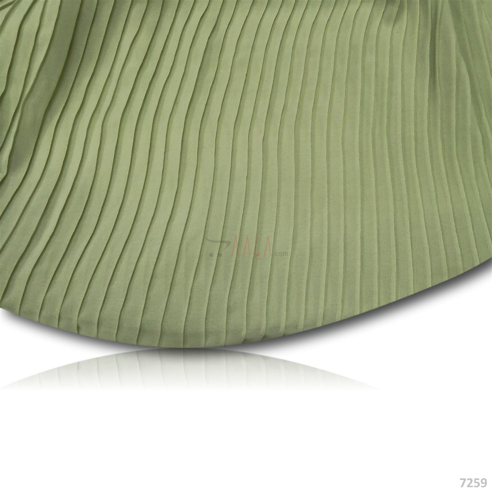 Pleated Georgette Poly-ester 44-Inches GREEN Per-Metre #7259