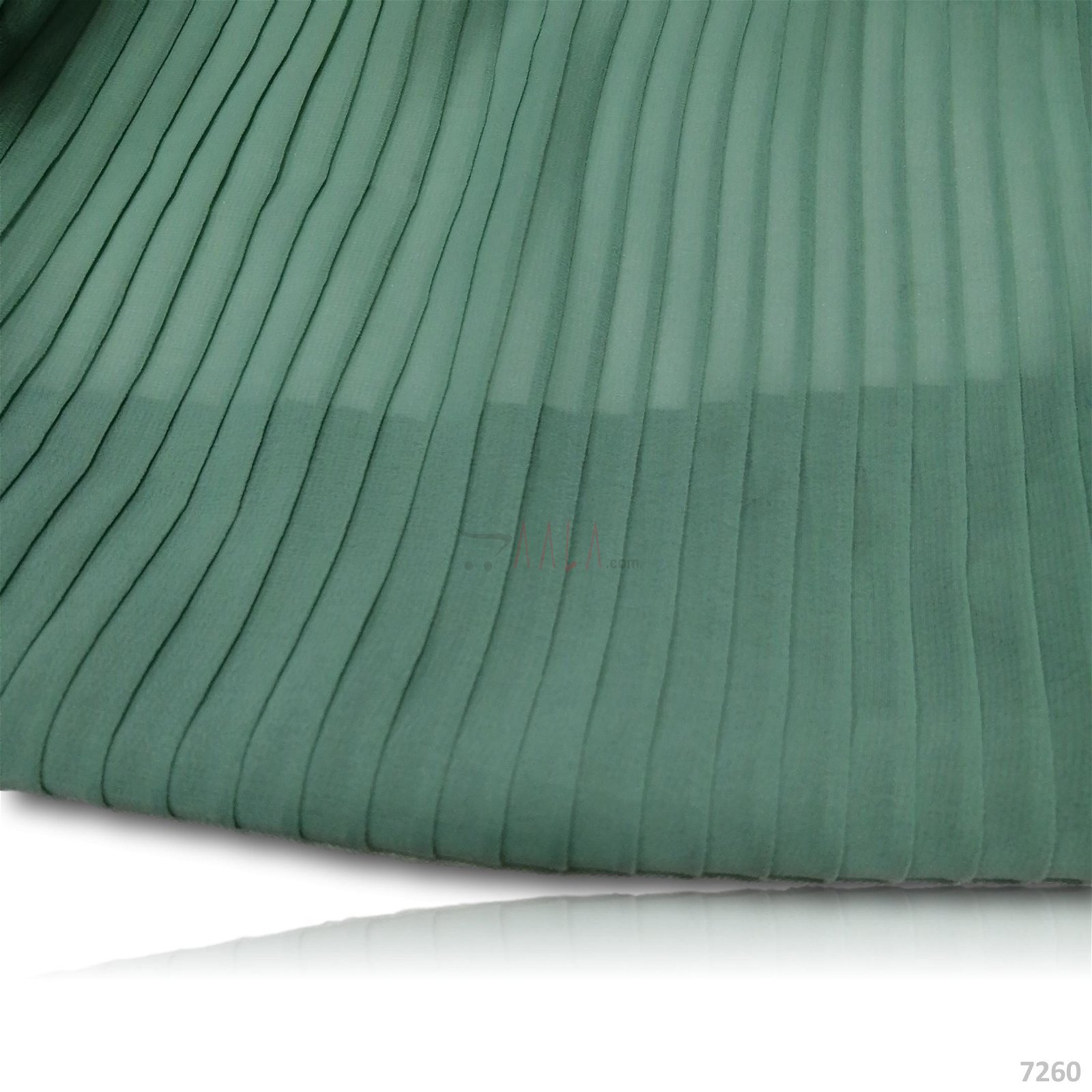 Pleated Georgette Poly-ester 44-Inches GREEN Per-Metre #7260