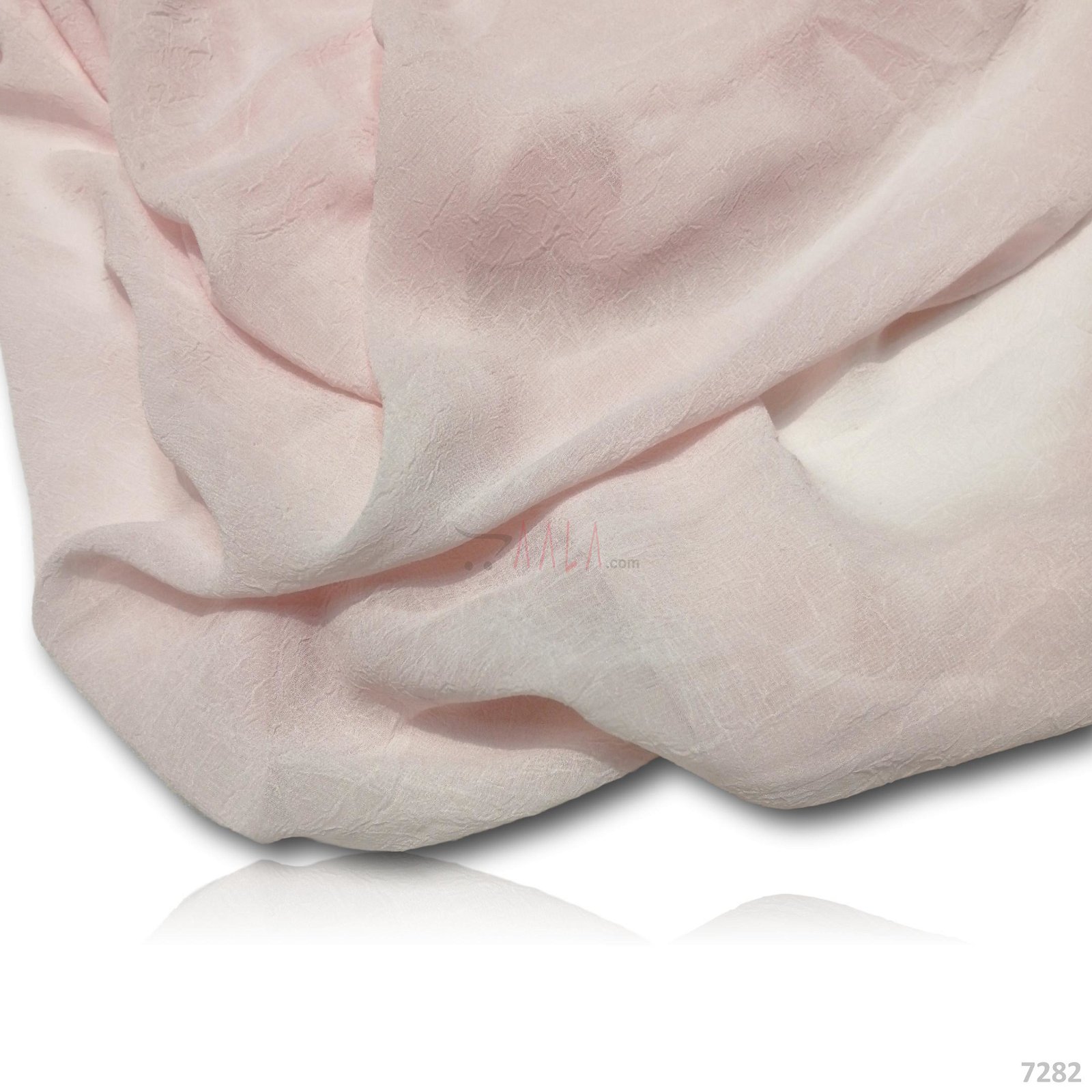 Crumpled Double-Georgette Poly-ester 58-Inches PINK Per-Metre #7282