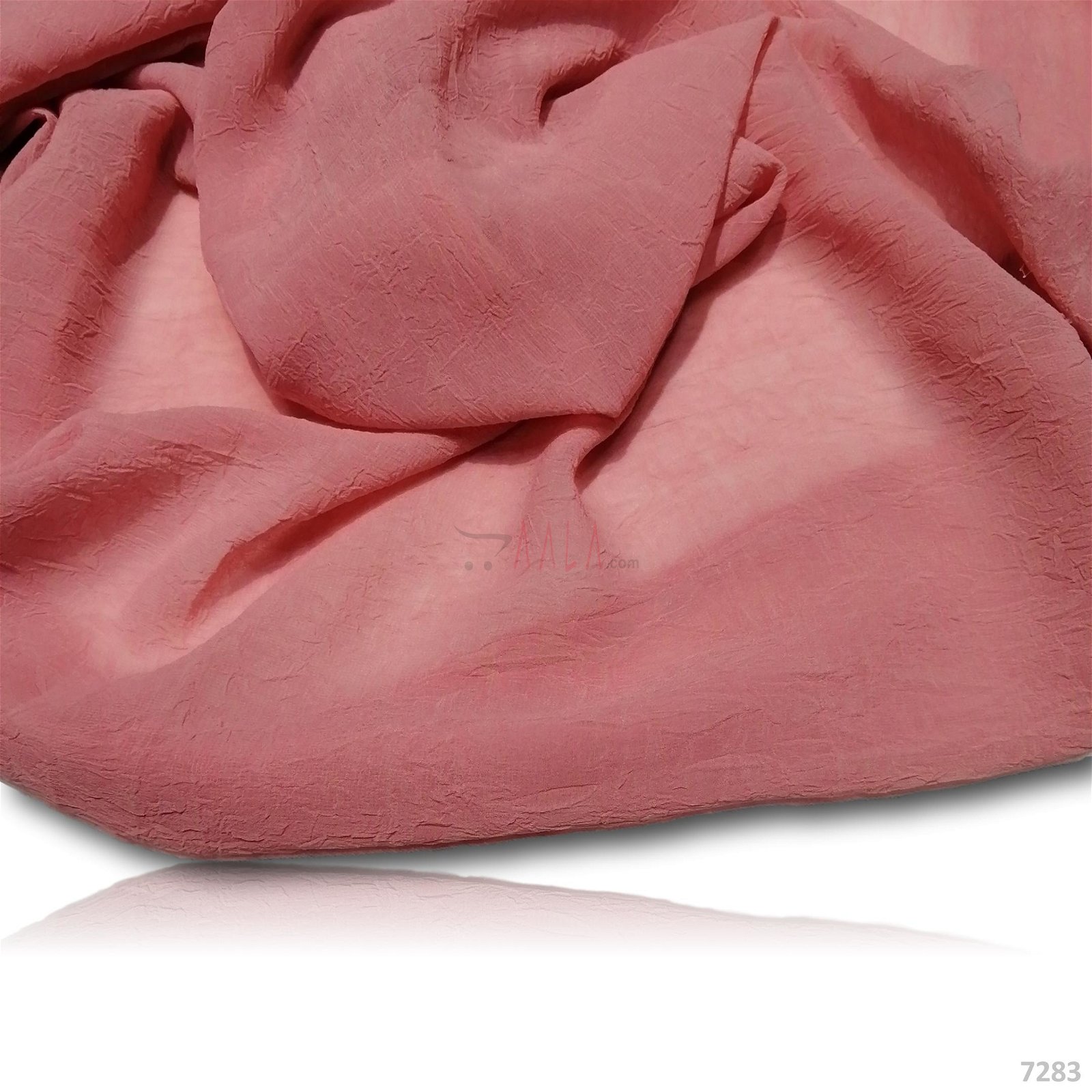 Crumpled Double-Georgette Poly-ester 58-Inches PEACH Per-Metre #7283