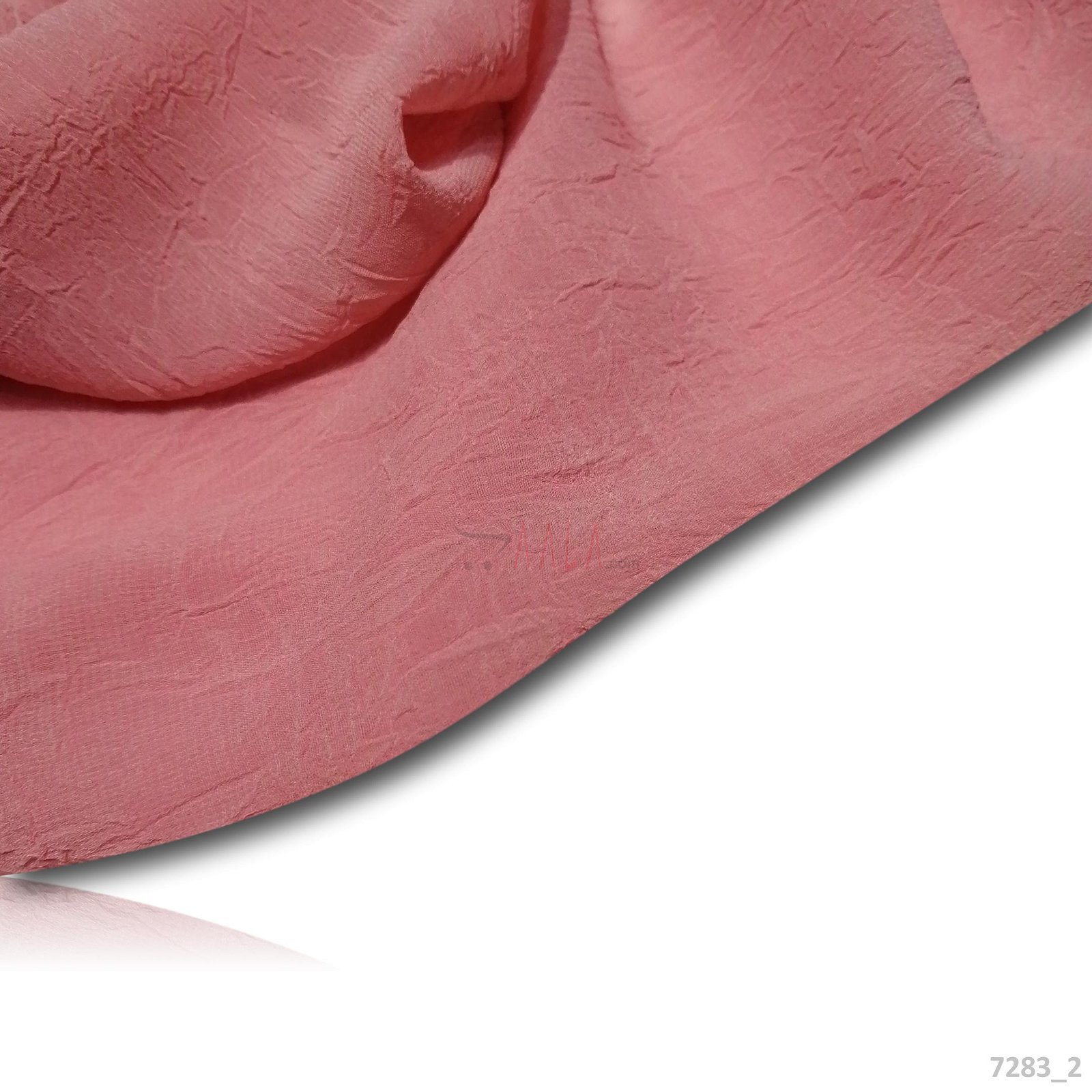 Crumpled Double-Georgette Poly-ester 58-Inches PEACH Per-Metre #7283