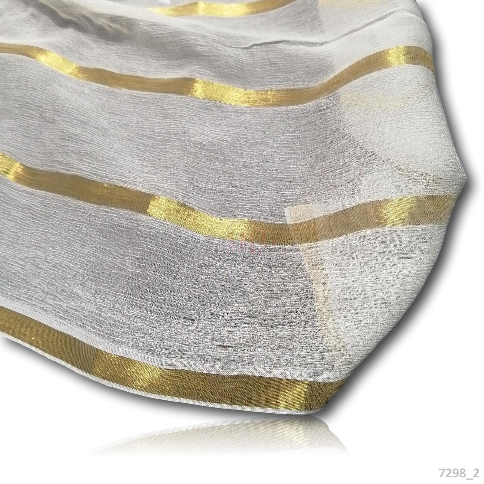 Gold-Line Chiffon Viscose Dupatta-44-Inches DYEABLE 2.25-Metres #7298