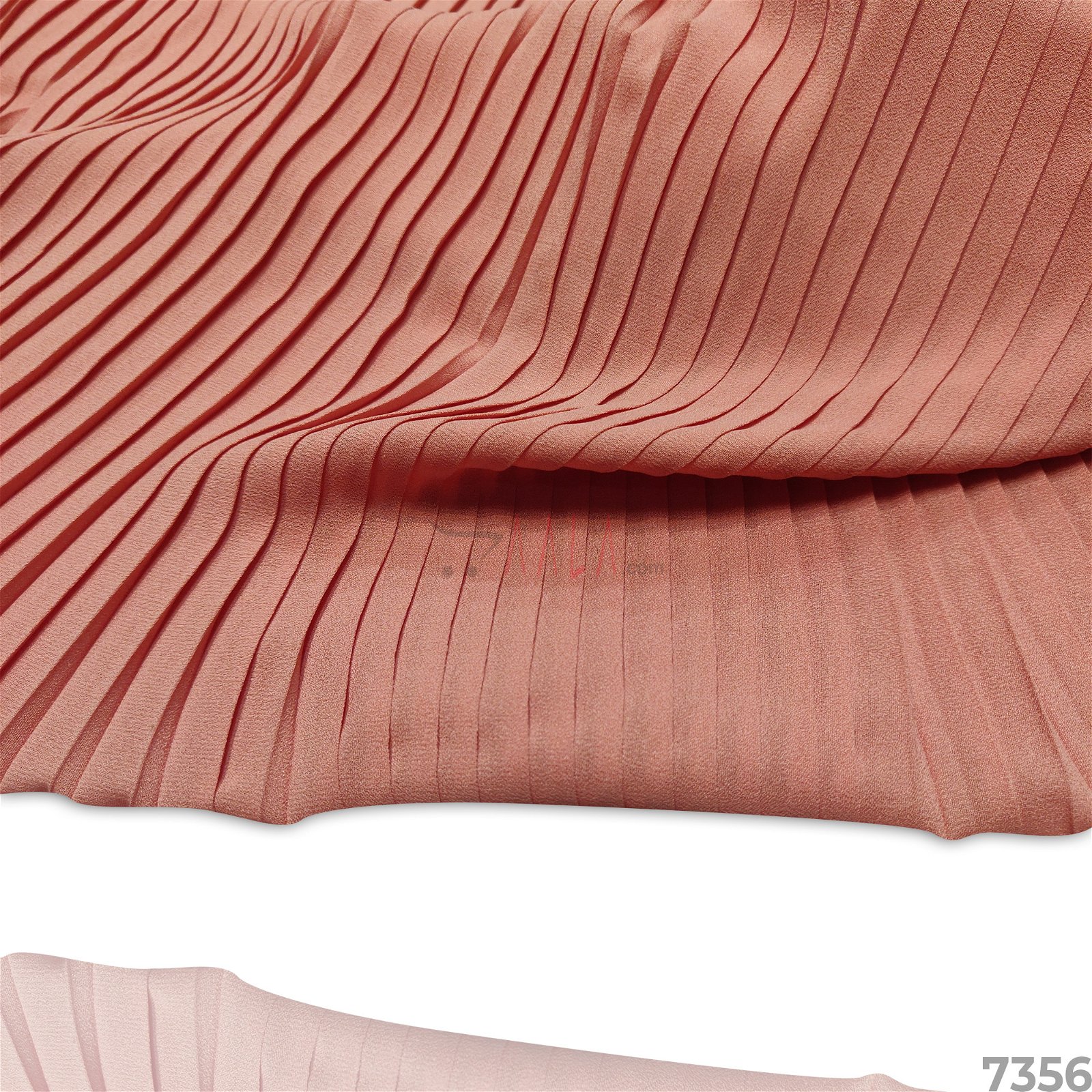 Pleated Double-Georgette Poly-ester 44-Inches PEACH Per-Metre #7356
