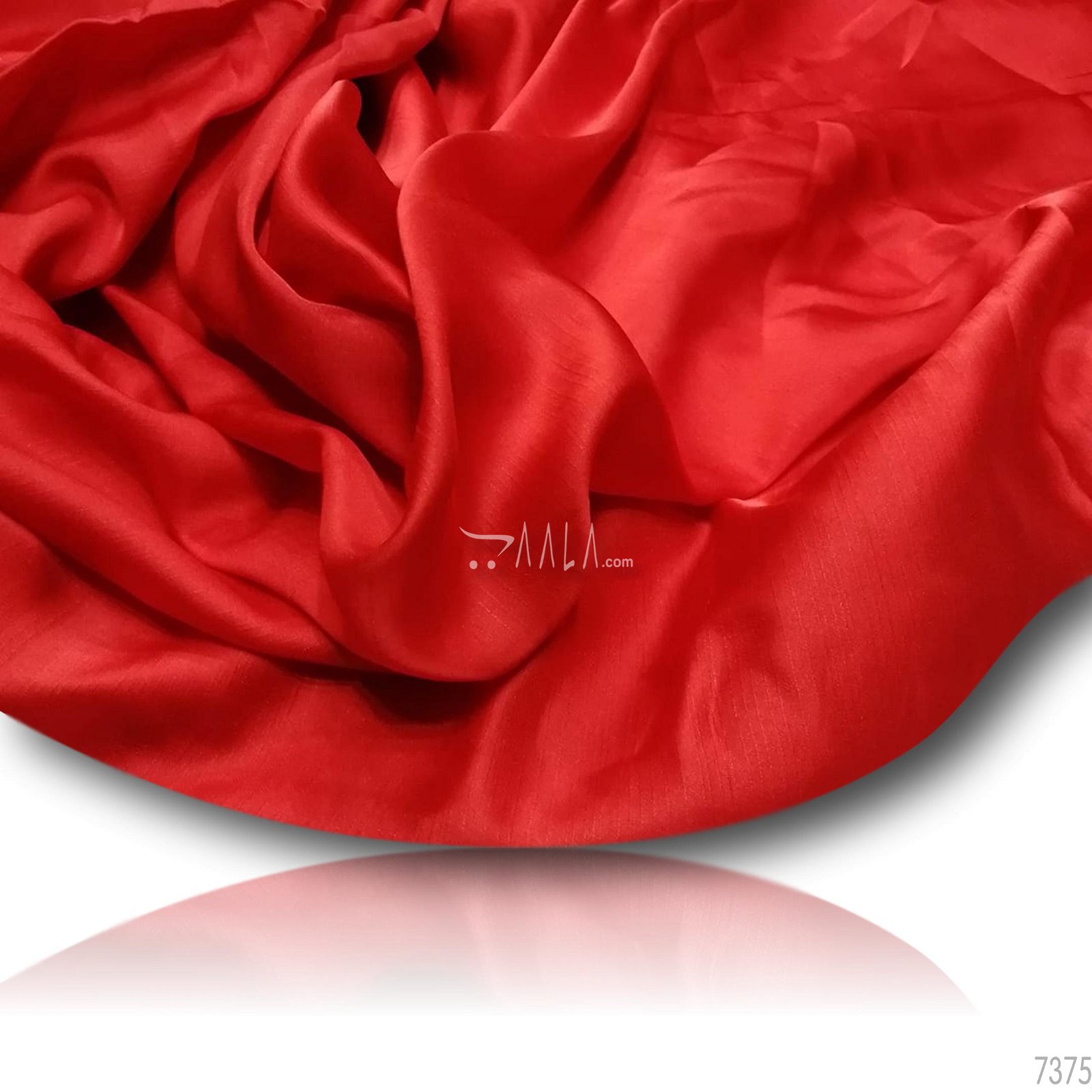 Crunchy Silk Poly-ester 44-Inches RED Per-Metre #7375