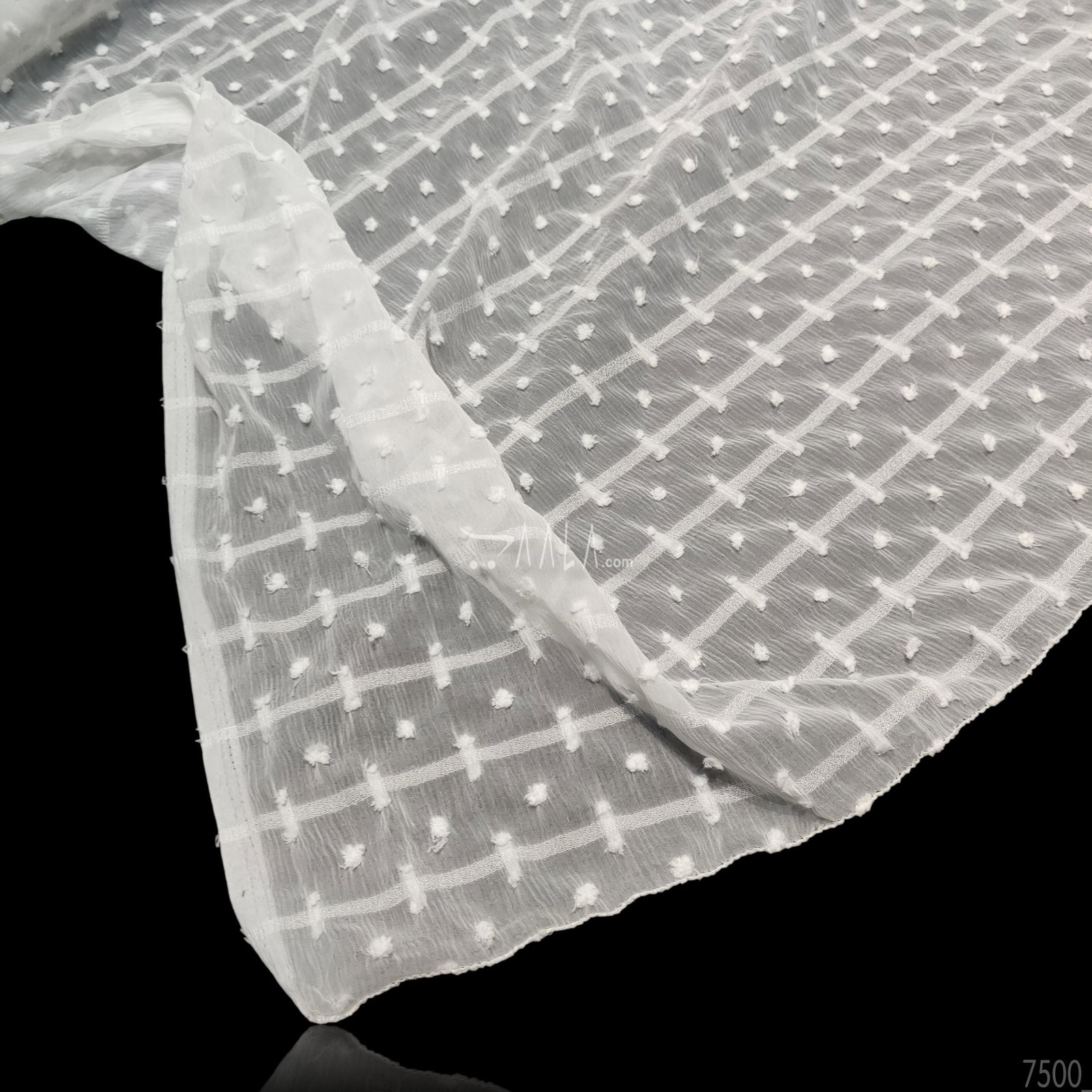 Dot-Fancy Chiffon Nylon Dupatta-36-Inches DYEABLE 2.25-Metres 
