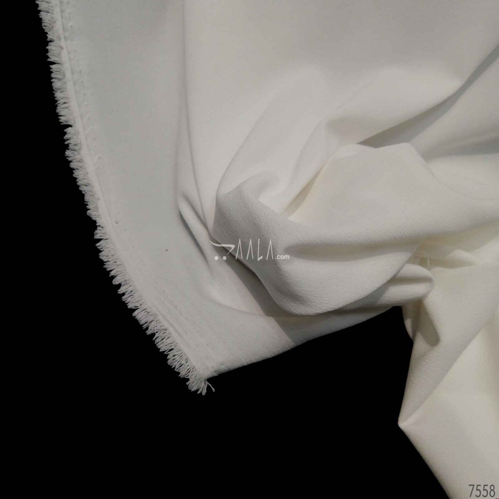Kinza Double-Georgette Poly-ester 58-Inches WHITE Per-Metre #7558