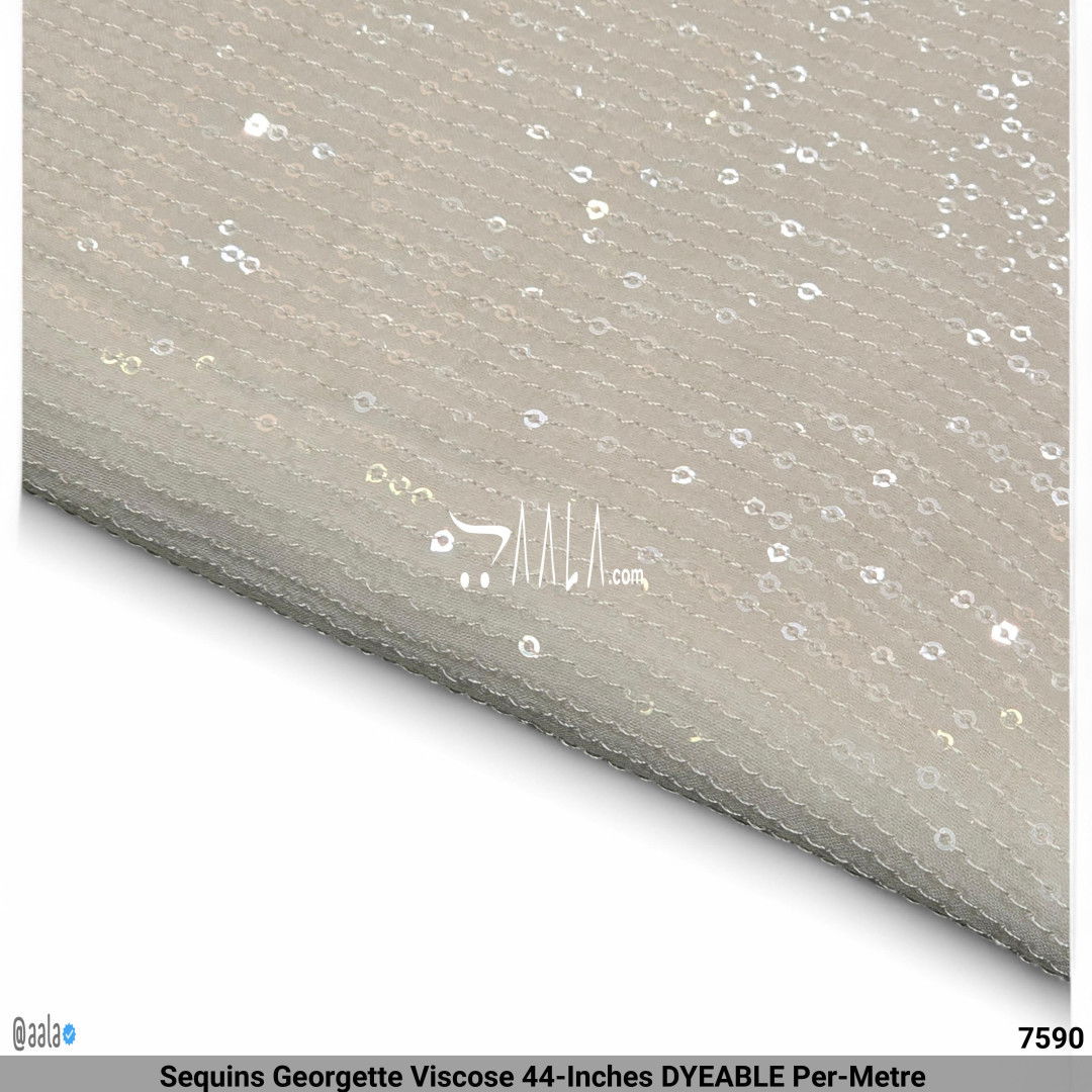 Sequins Georgette Viscose 44-Inches DYEABLE Per-Metre 